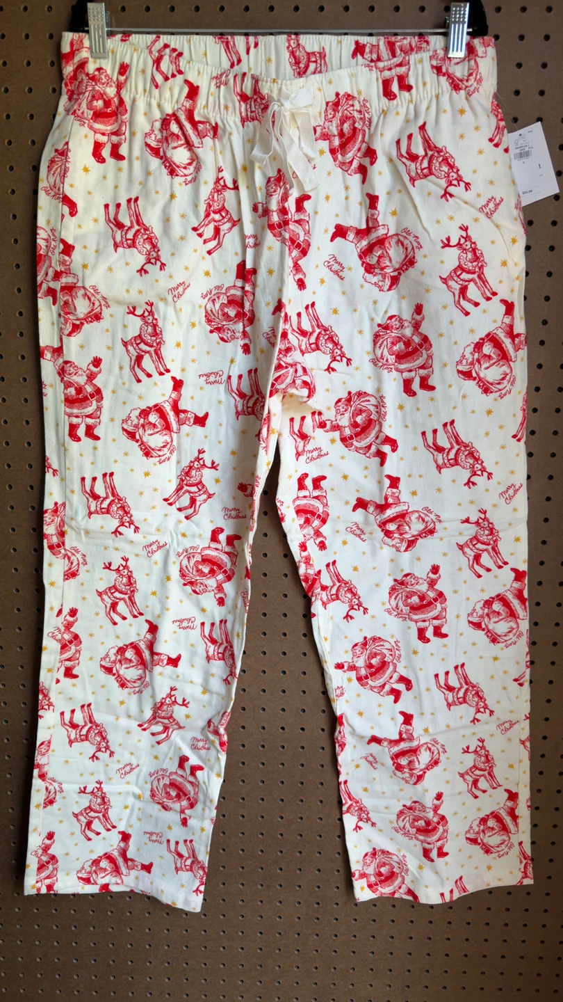 Old Navy Women's Size L Santa & Reindeer Christmas Pajama Pants