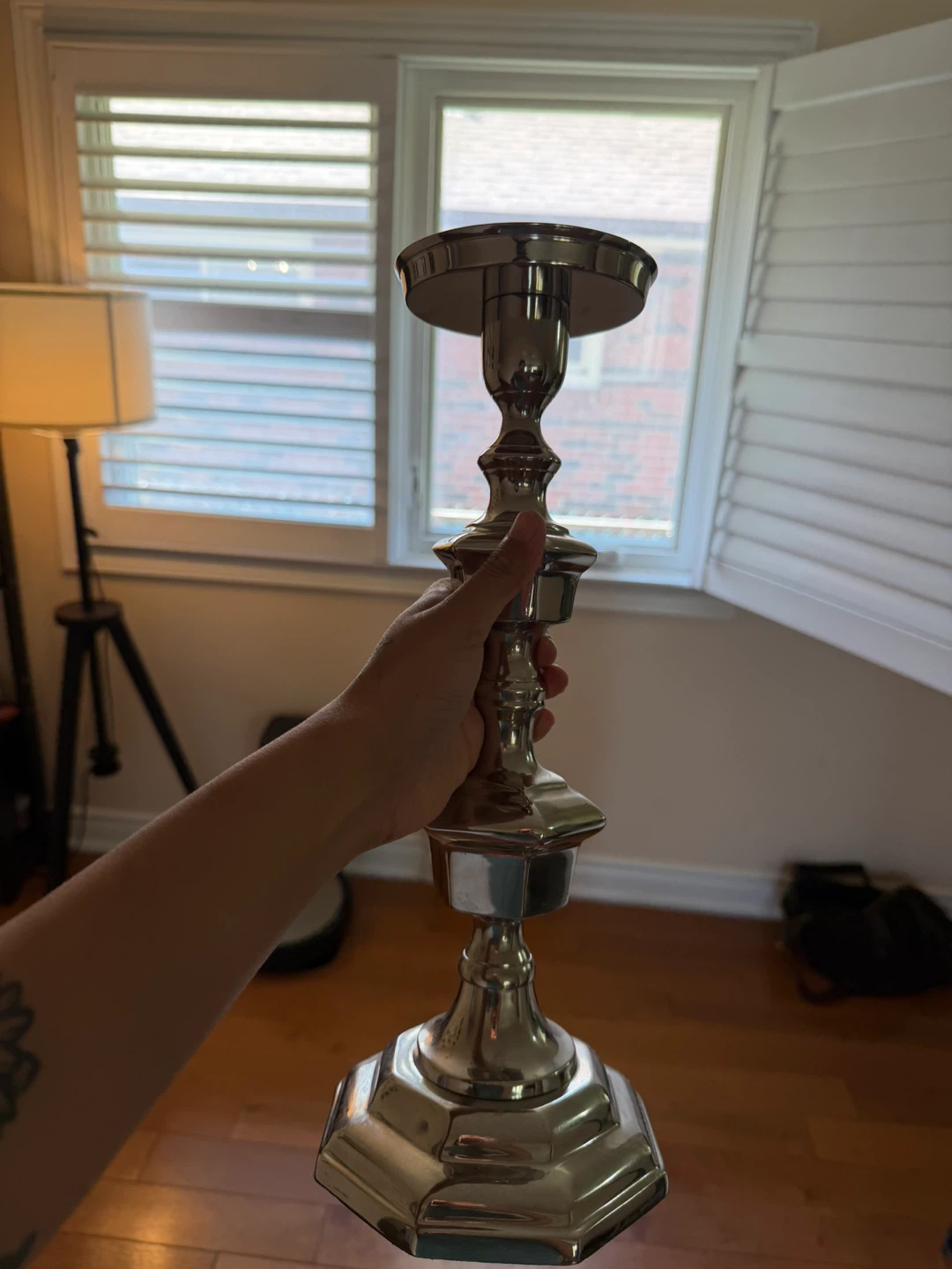 Silver Tone Candlestick Holder - photo 2