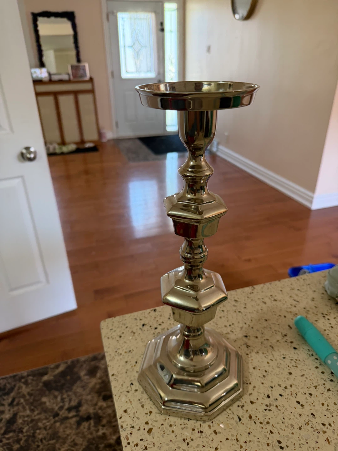 Silver Tone Candlestick Holder