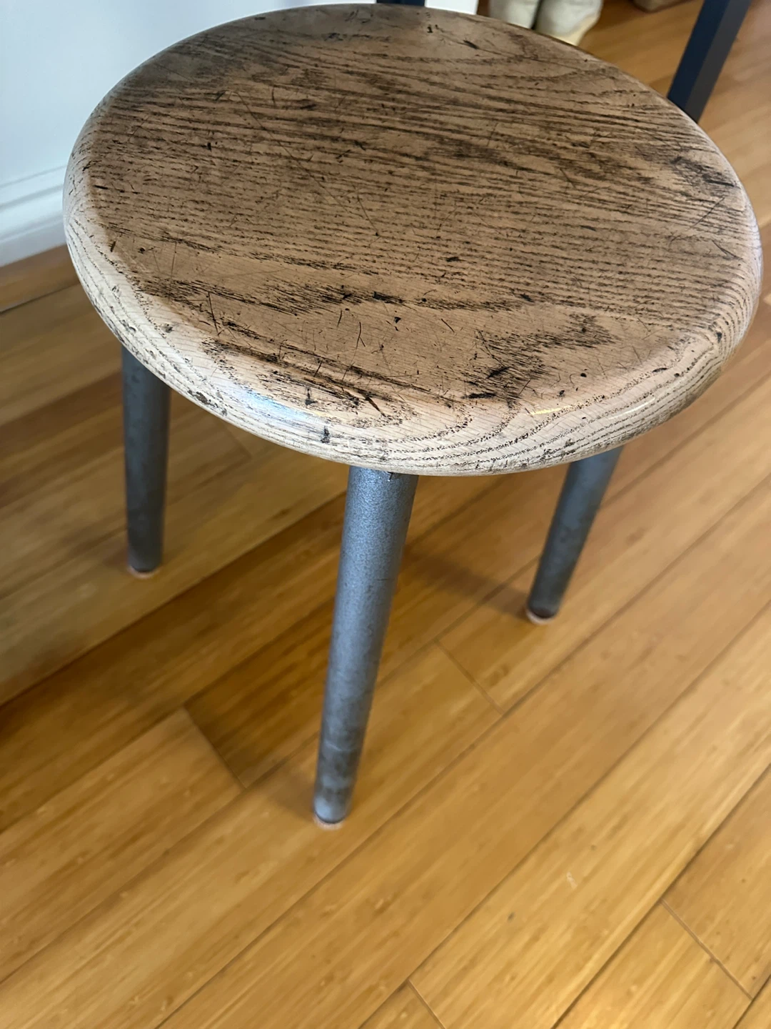 VINTAGE PINE WOOD SHOP CRAFT TABLE / OFFICE DESK W STOOL - photo 4