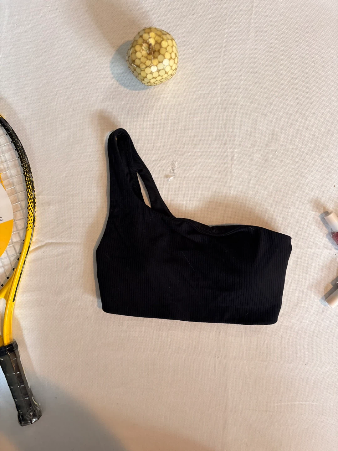 Lululemon Black One Shoulder Ribbed Sports Bra