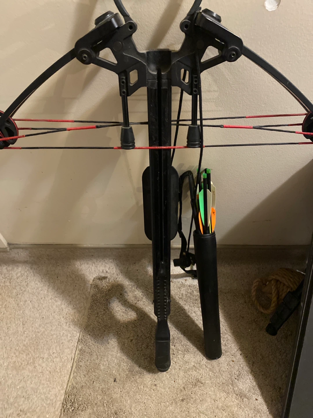 Black Compound Crossbow with Quiver and Arrows