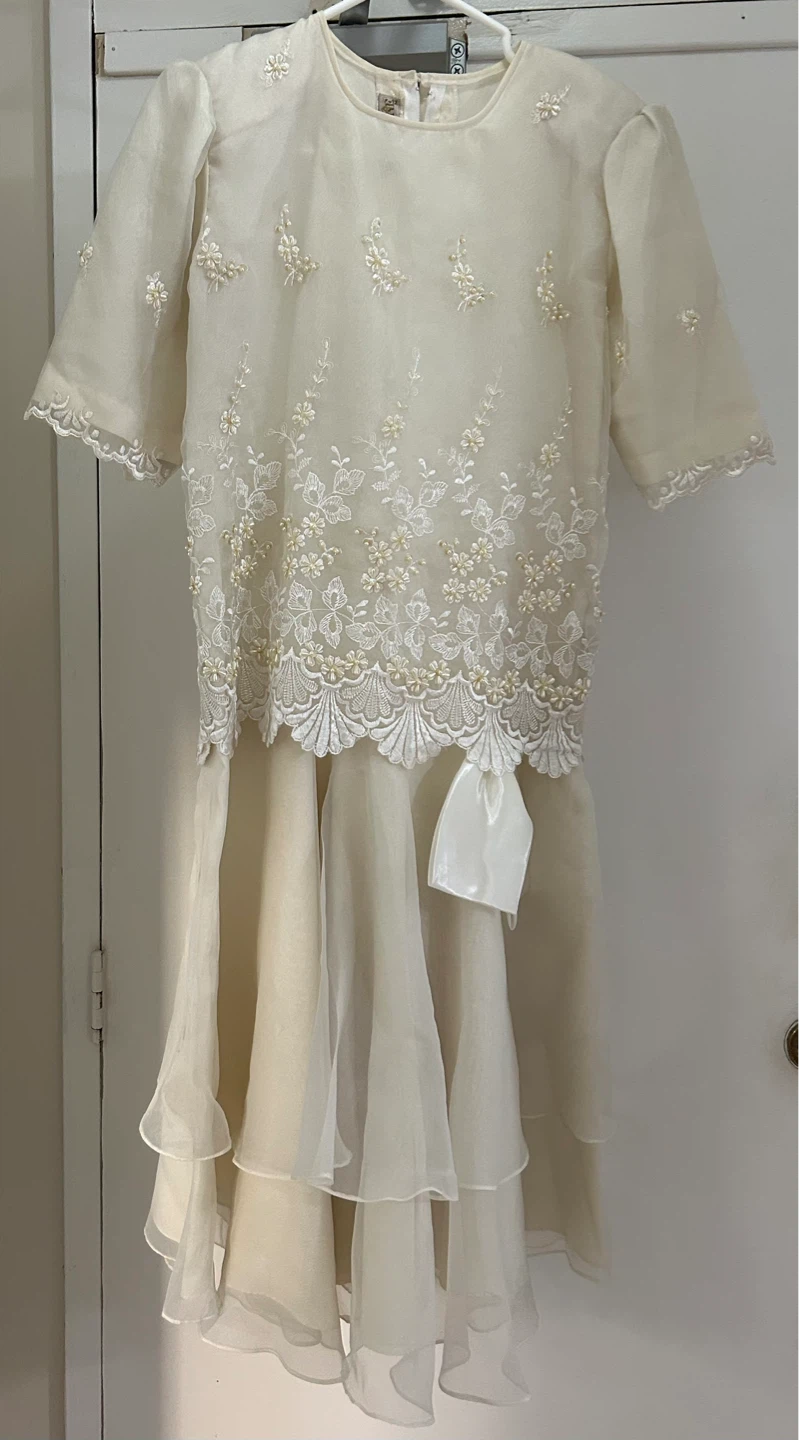 Filipiniana embroidered beaded dress