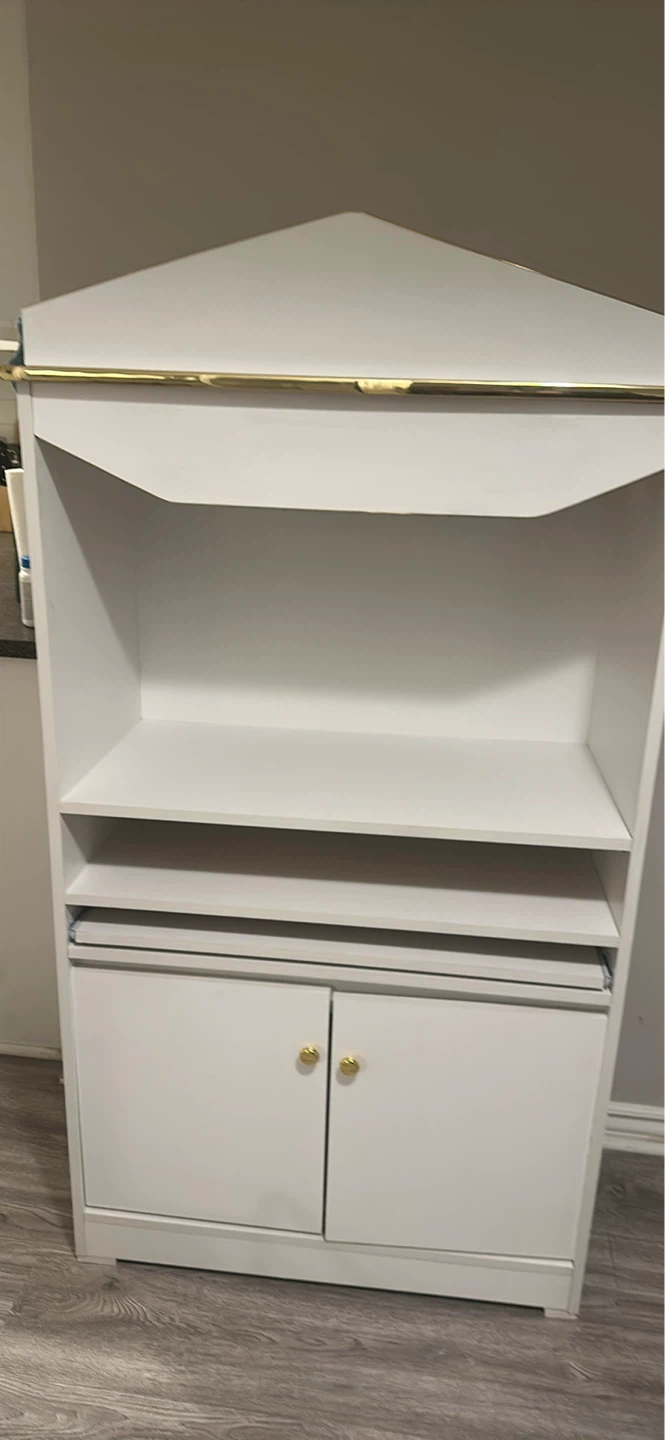 White Storage Cabinet with Shelves and Doors - photo 2