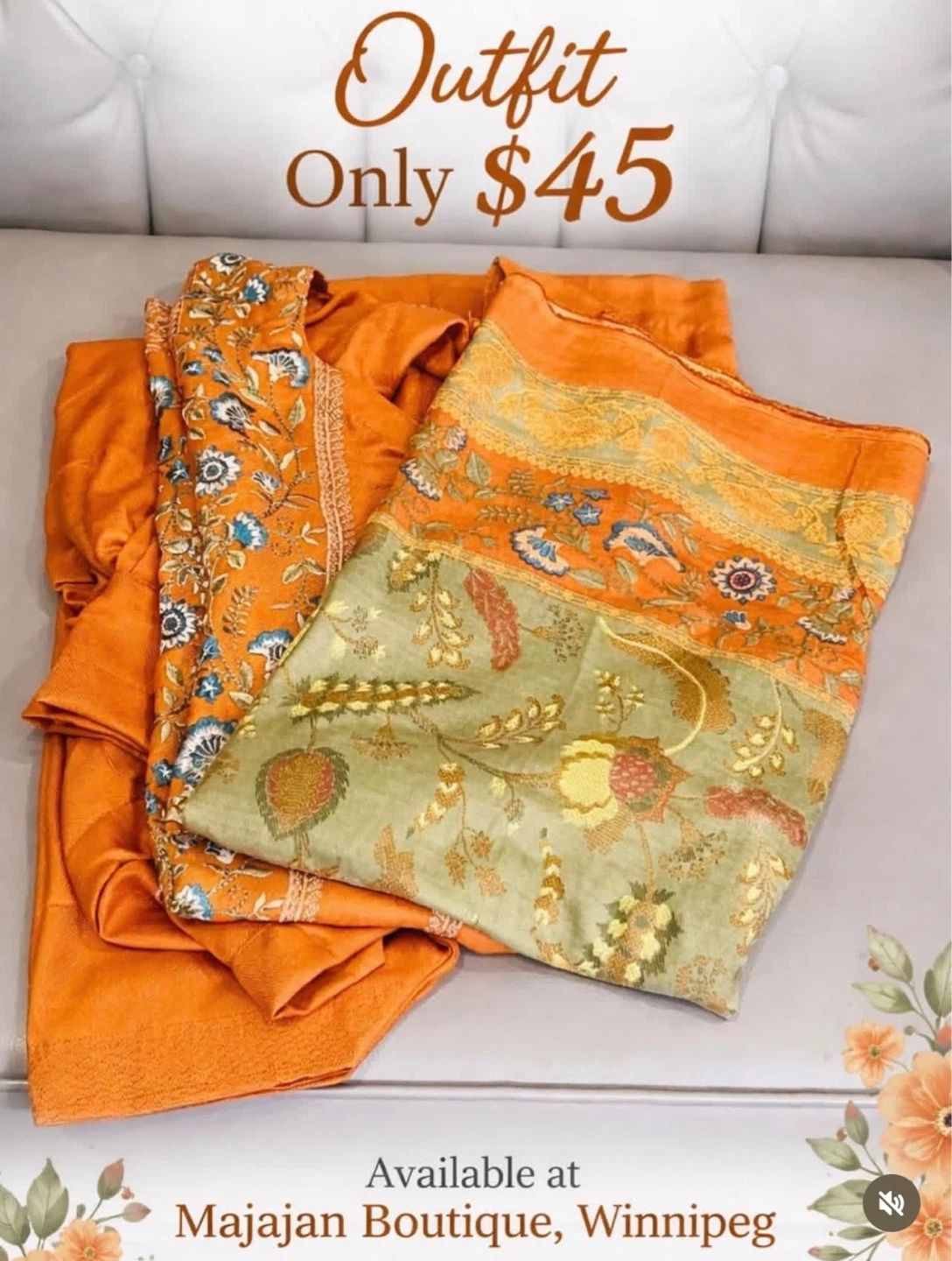 Orange Floral Print Outfit
