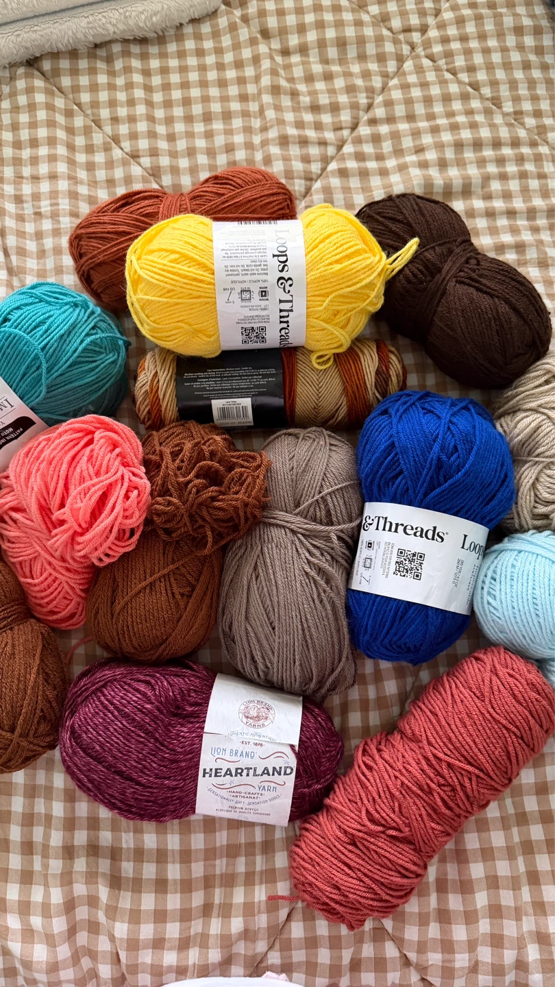 Assorted Acrylic Yarn - 15 skeins