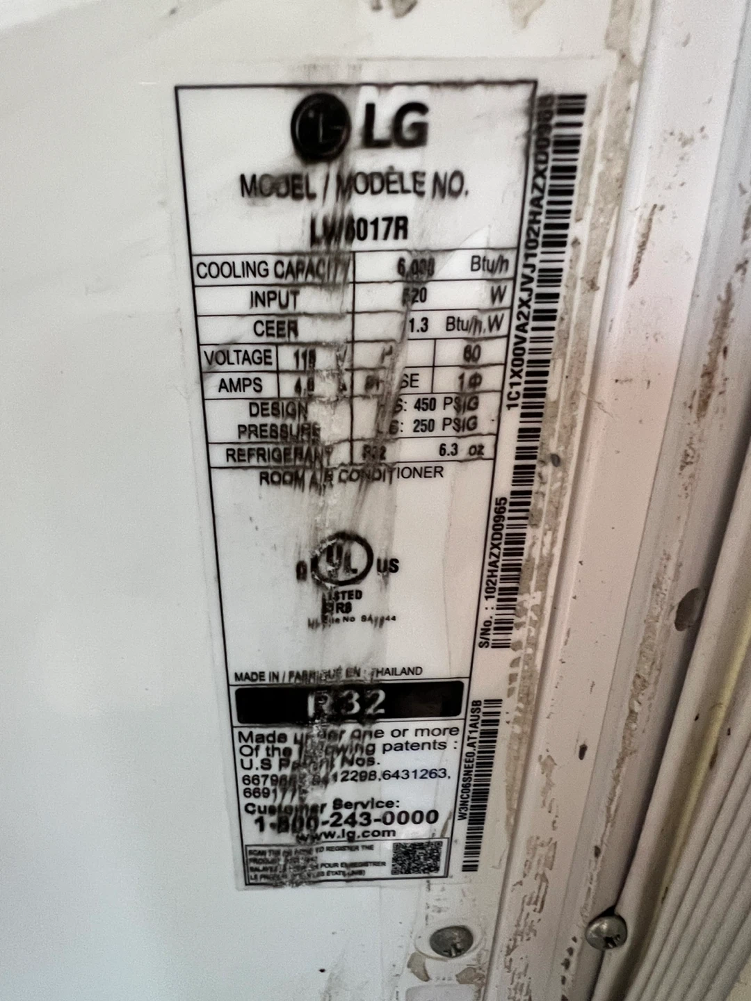 LG Window Air Conditioner LW0817R - photo 2
