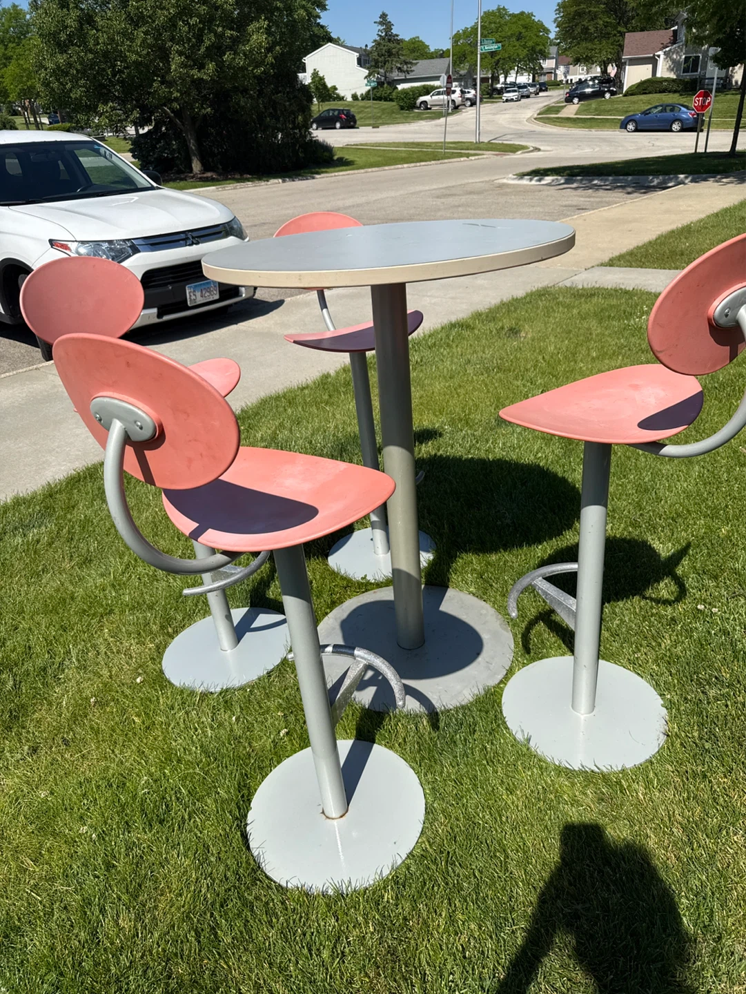 Bistro Table and 4 Stools Set