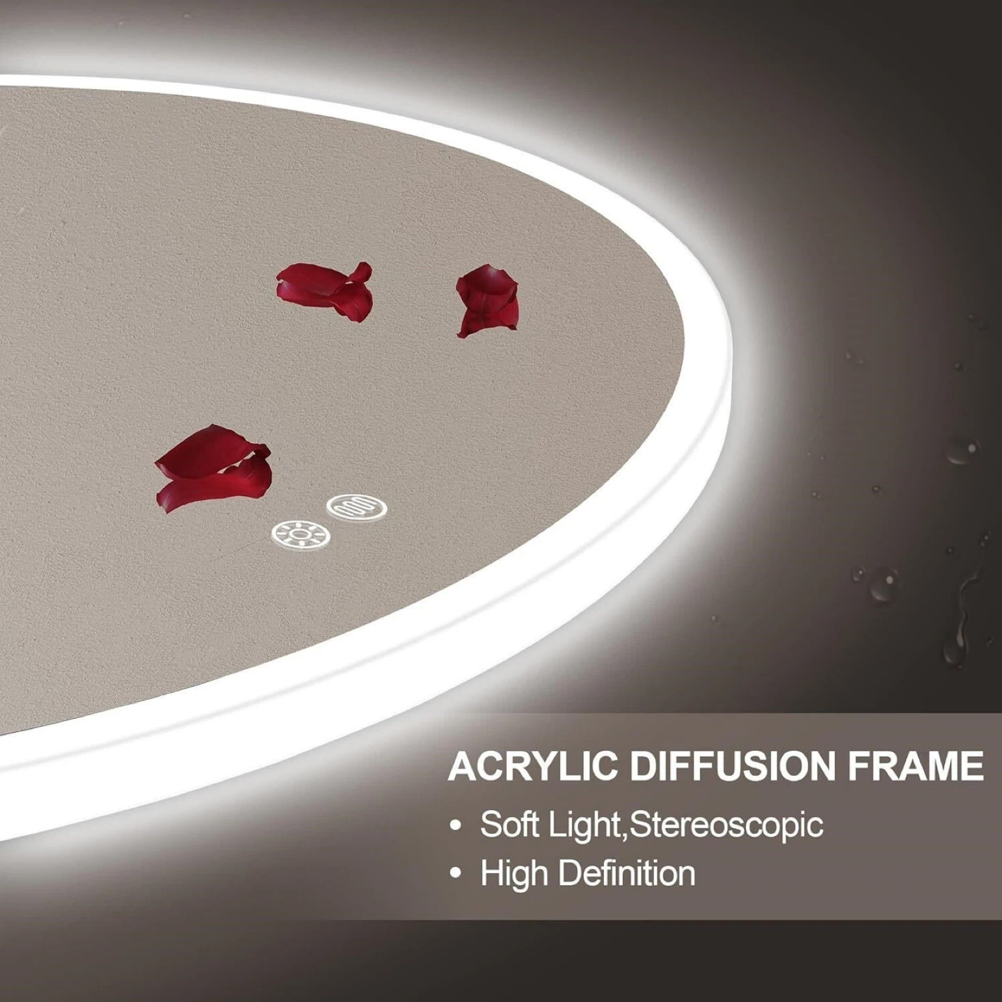 Round LED Wall Mirror with Backlight - photo 2