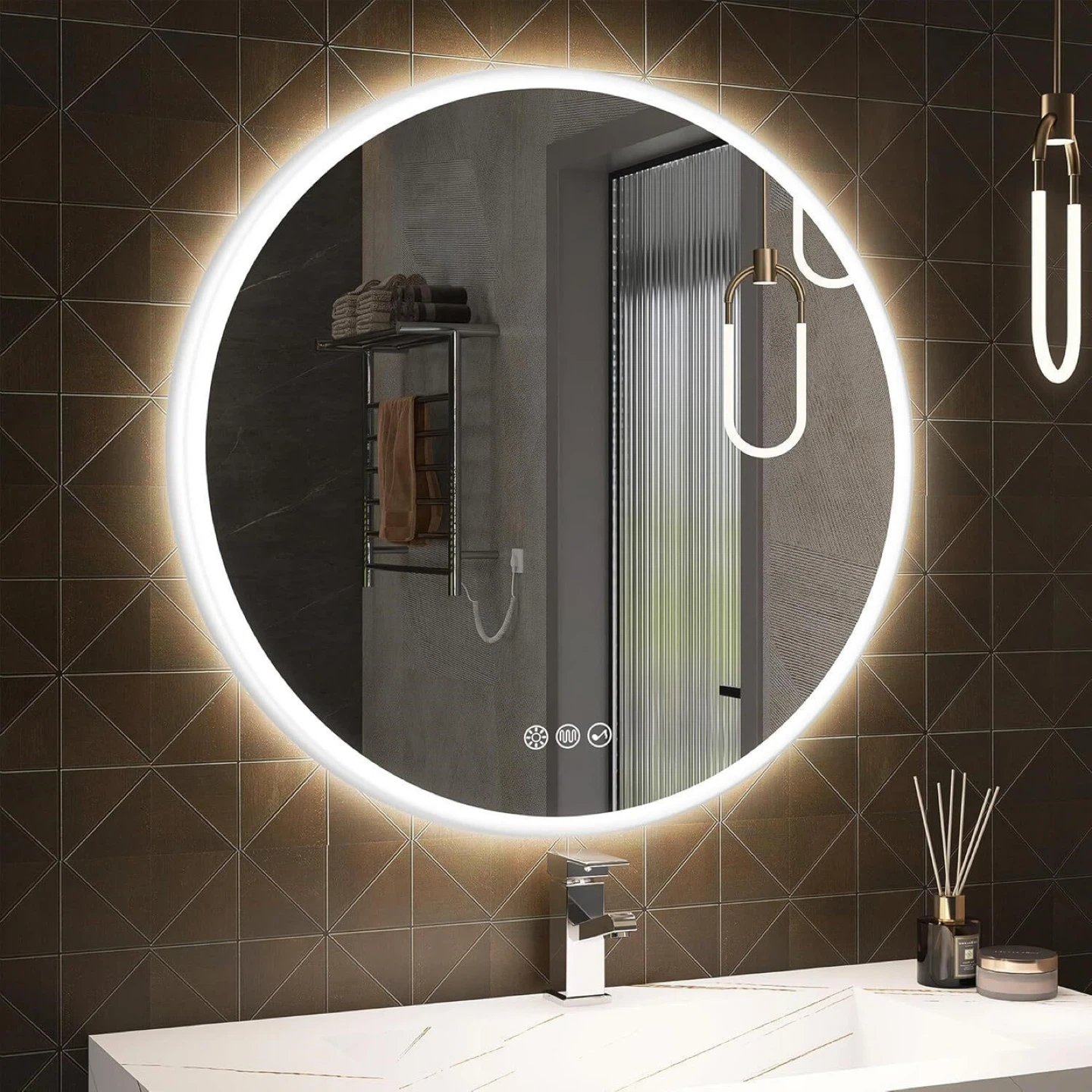 Round LED Wall Mirror with Backlight