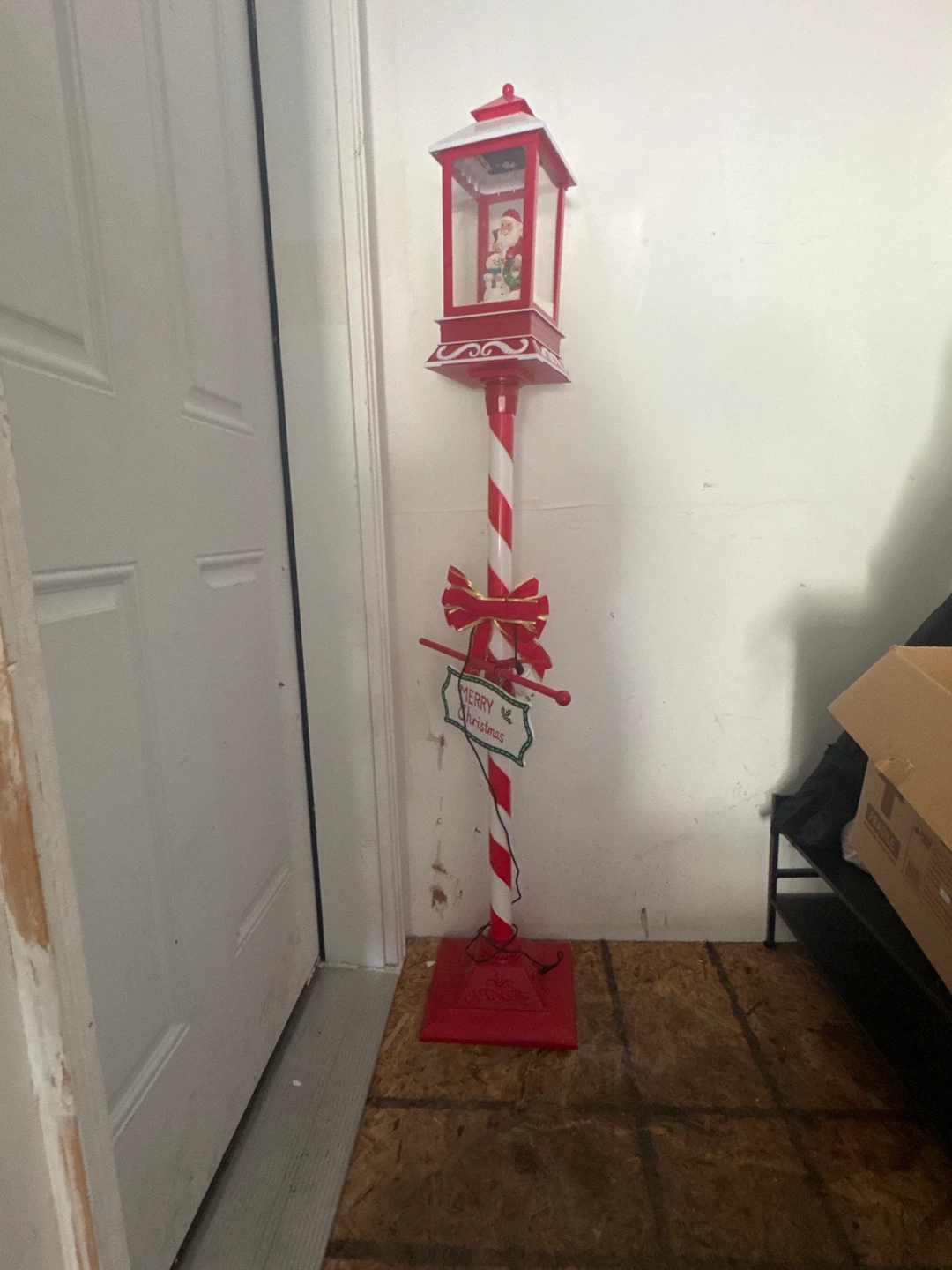 Christmas Lantern with Santa Figure