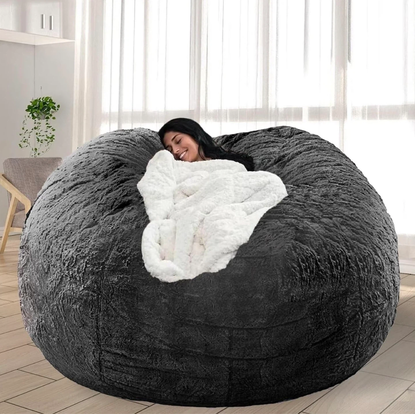 Large Plush Bean Bag Chair
