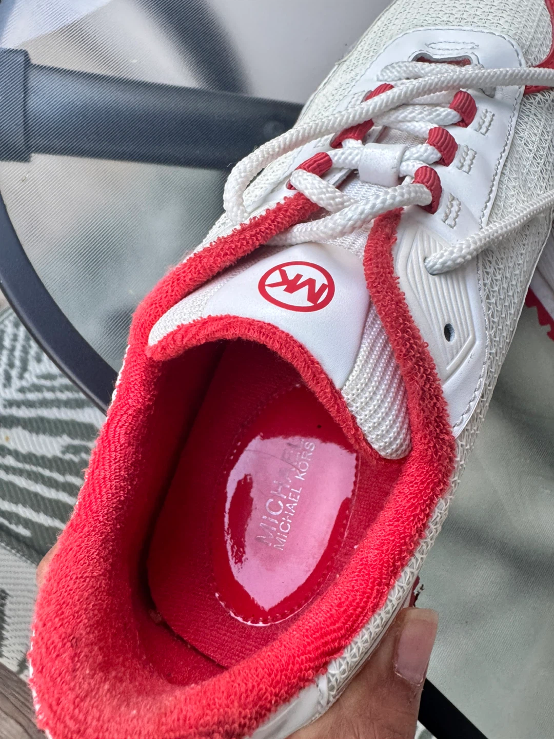 Michael Kors White & Red Sneakers
