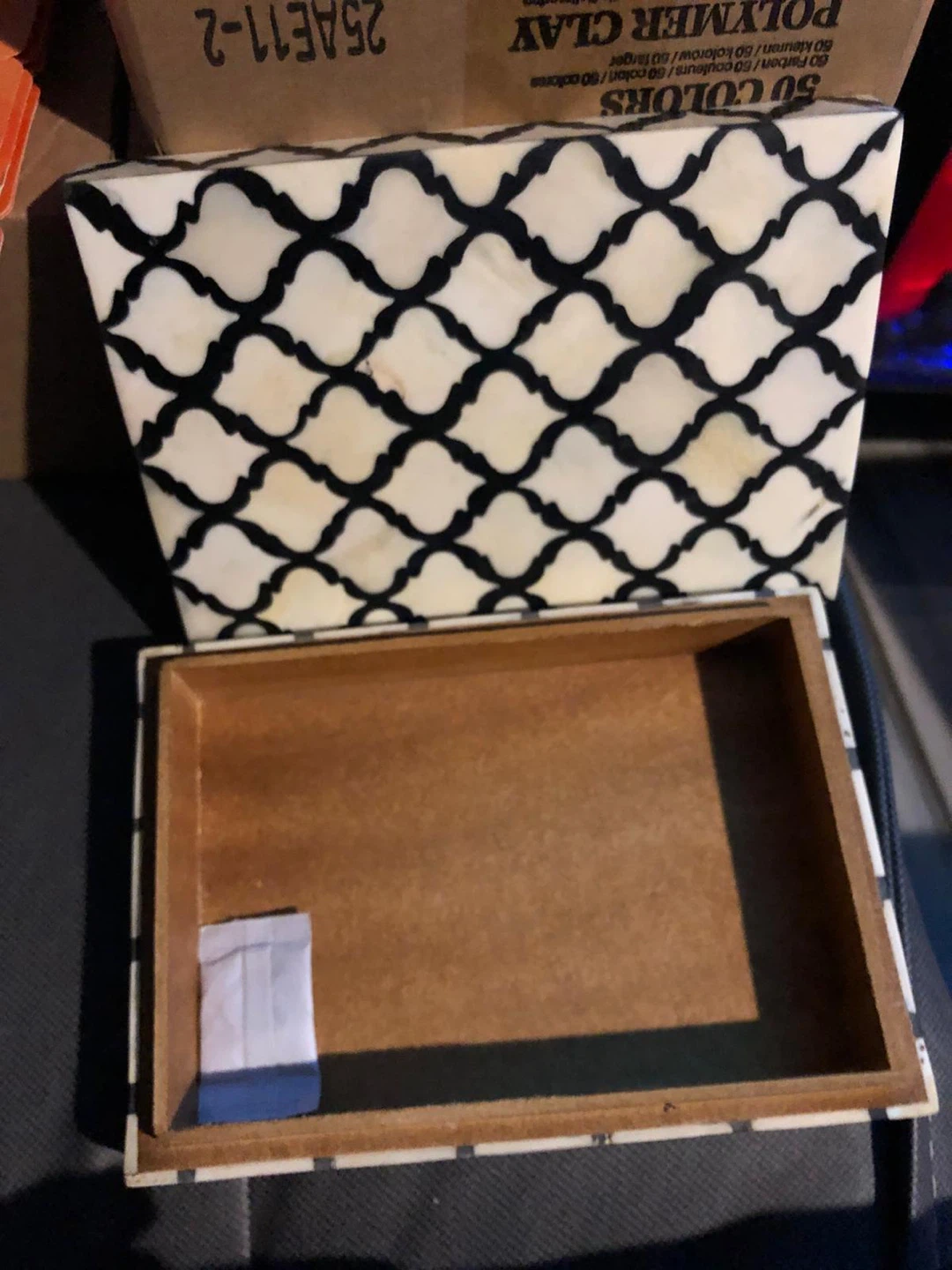Free delivery Decorative Box with Black and White Pattern