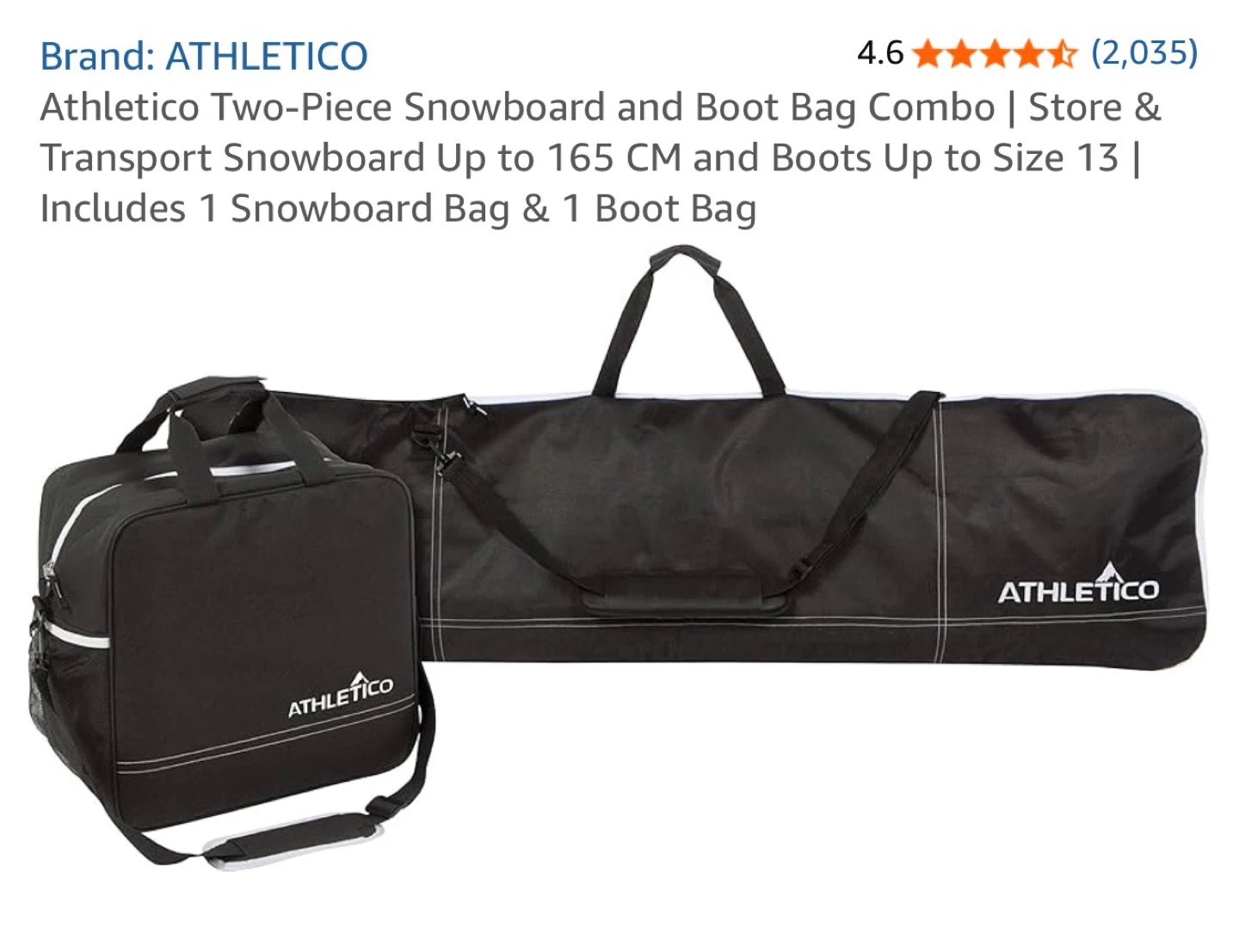 Sealed! Athletico Snowboard and Boot Bag Combo