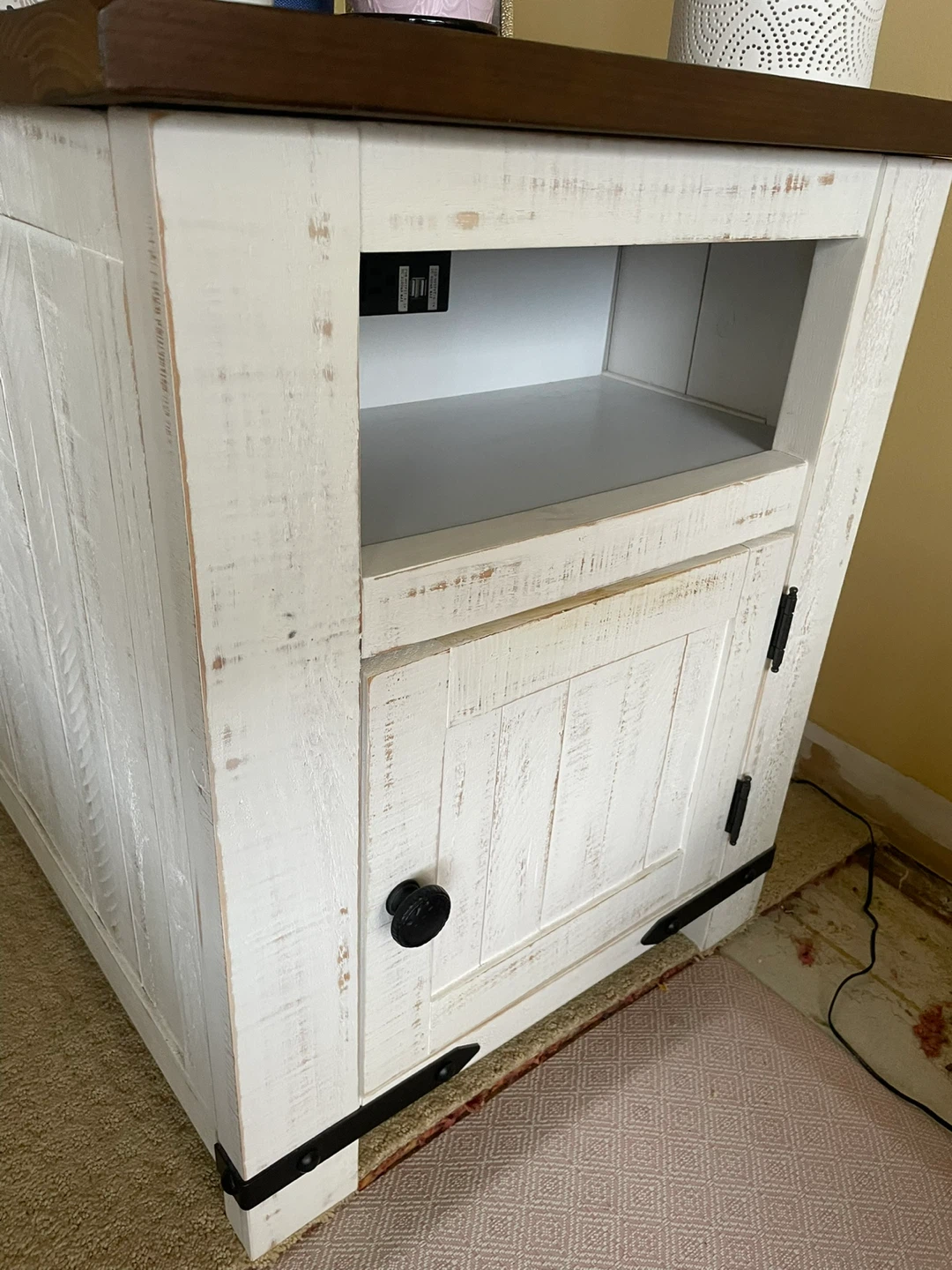 Farmhouse Side Table with Built-in Charging  Station - photo 2