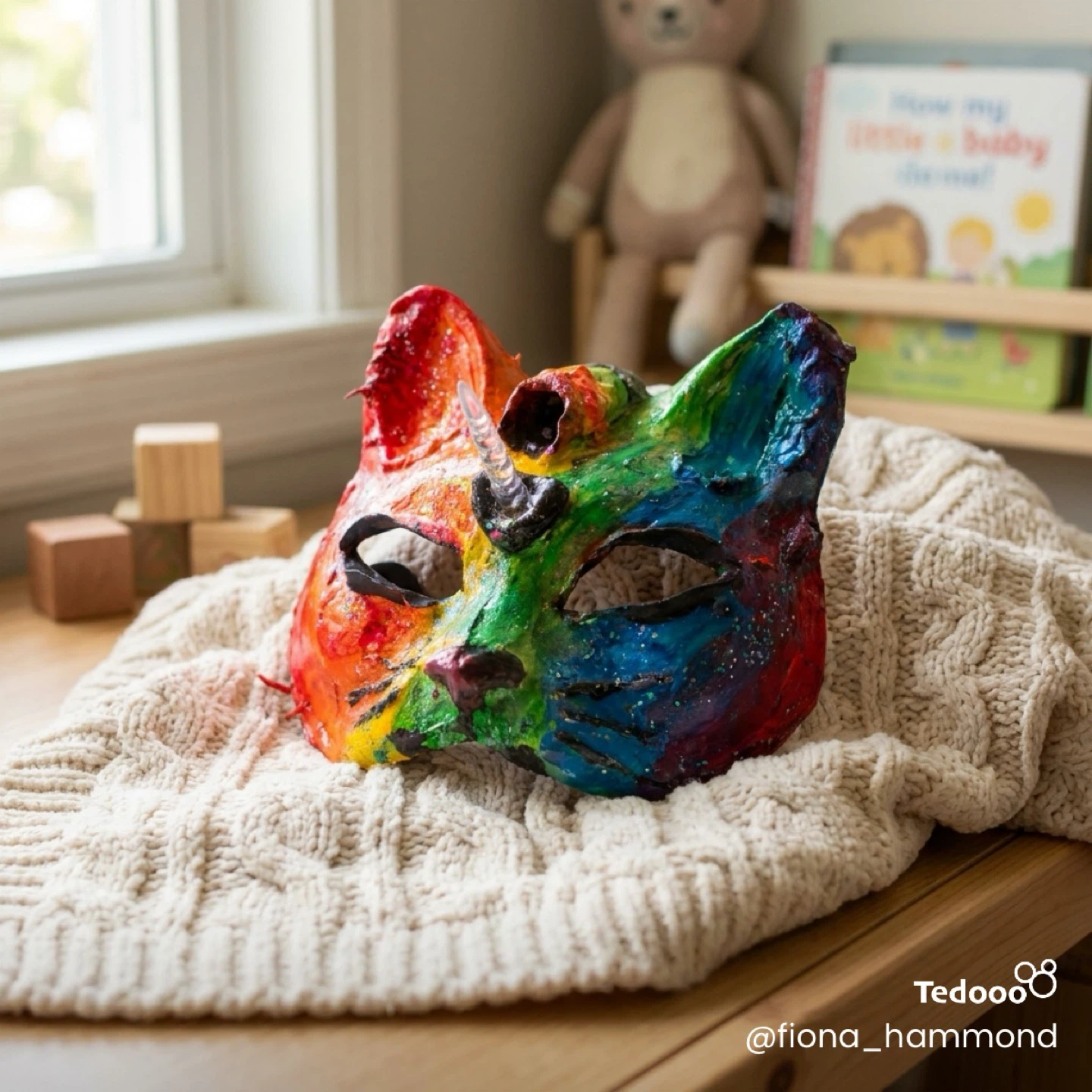 Handmade Rainbow Cat Unicorn Mask - photo 3