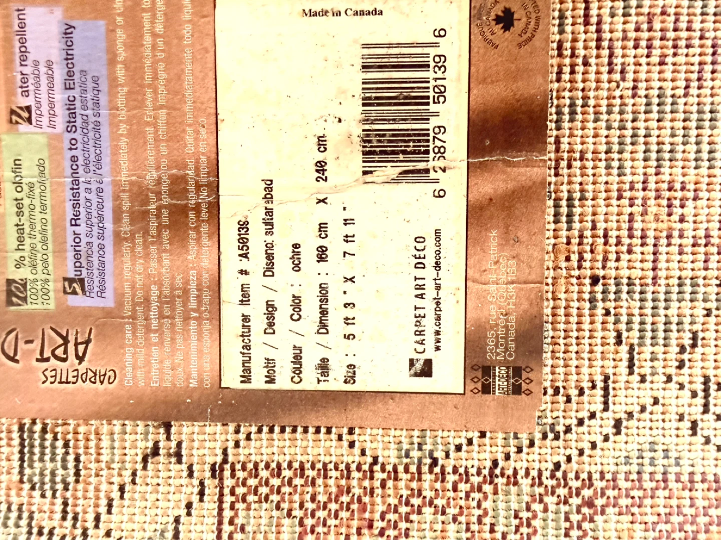 CARPET ART DECO Ochre Rug 5' 3" x 7' 11" - photo 2