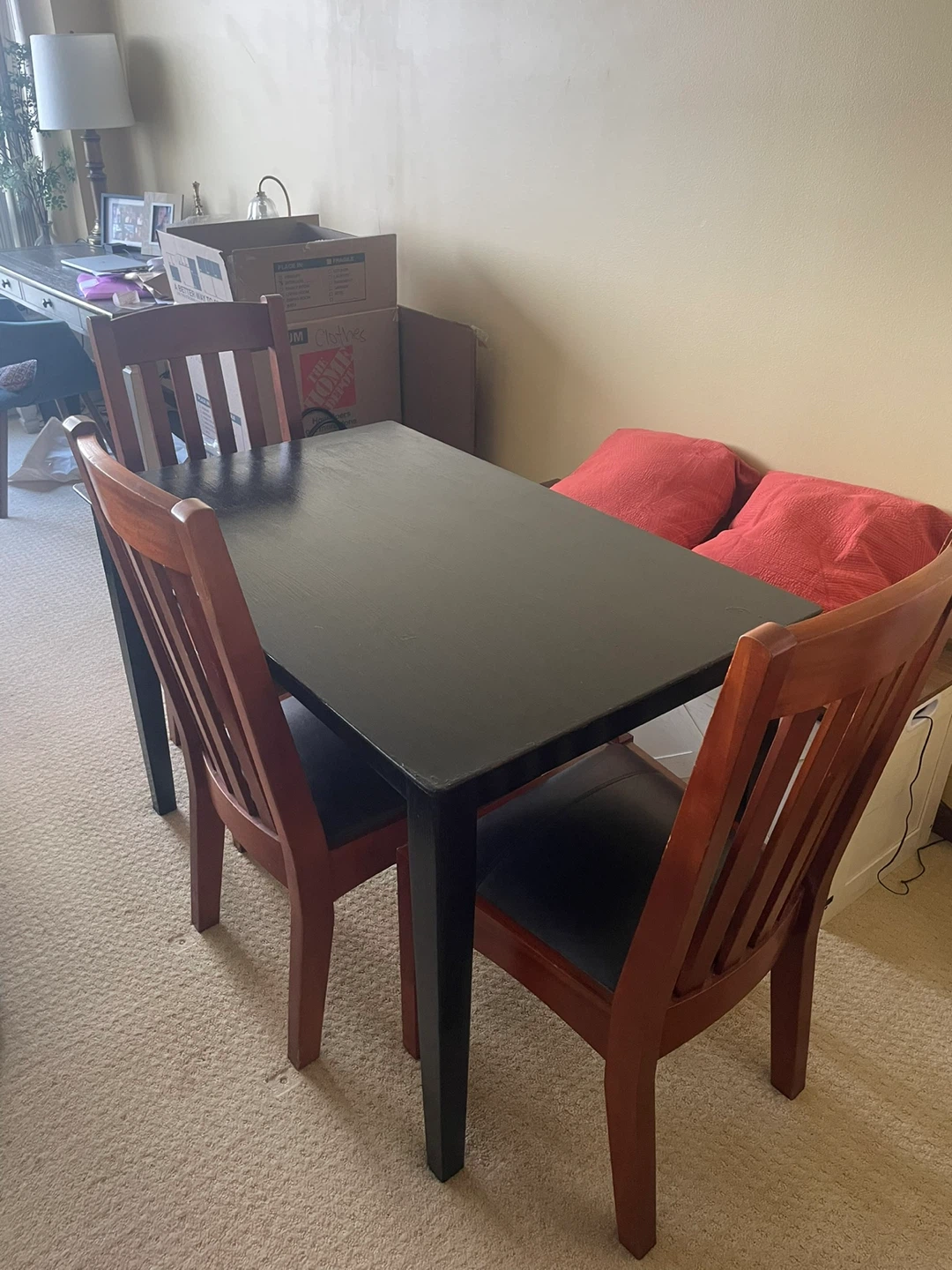 Set of 3 Mission-Style Wood Dining Chairs - photo 2