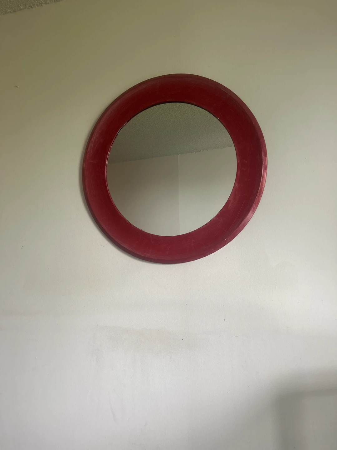 Red Round Mirror
