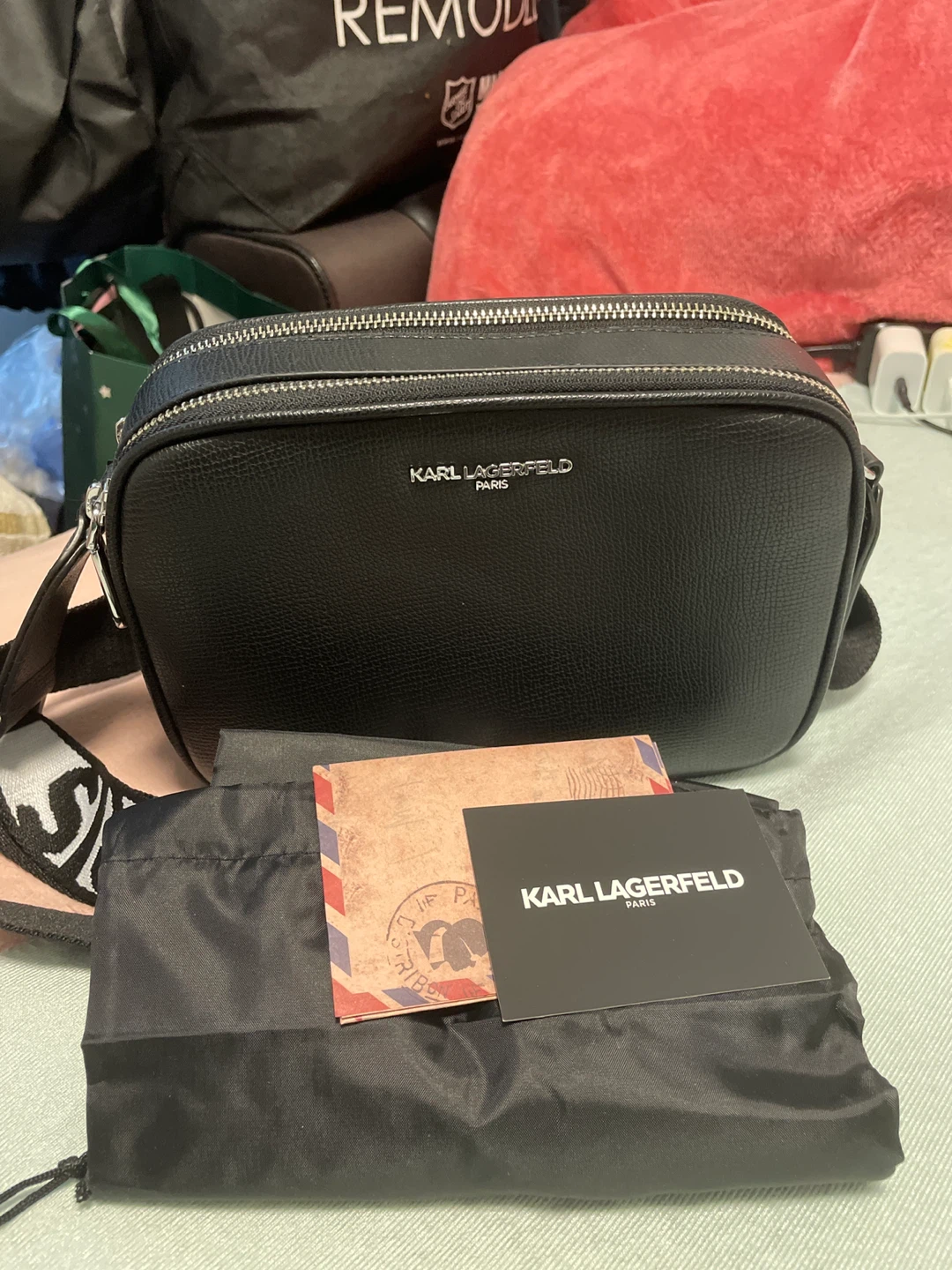Karl Lagerfeld Black Pebble Leather Camera Bag - photo 3