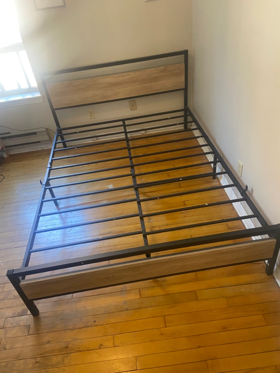 BOFENG Queen Bed Frame with Wood Headboard