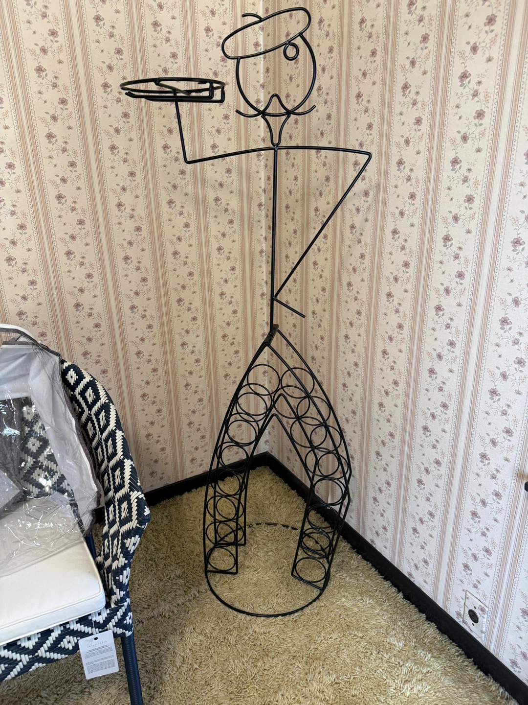 Metal Wine Rack - Man Holding Tray