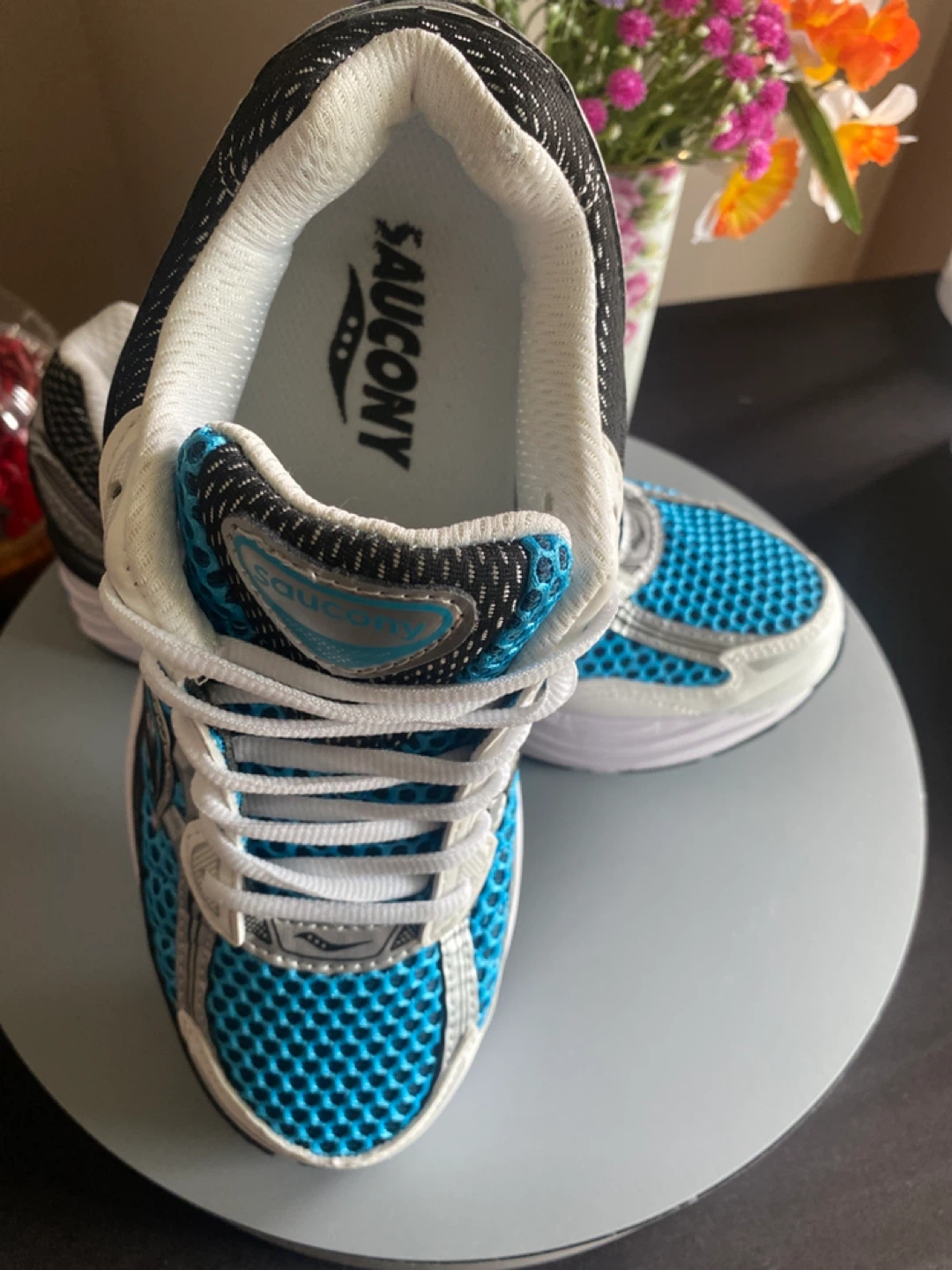 Saucony Omni 9 Pro/Grid Running Shoes - Blue/Silver - photo 3