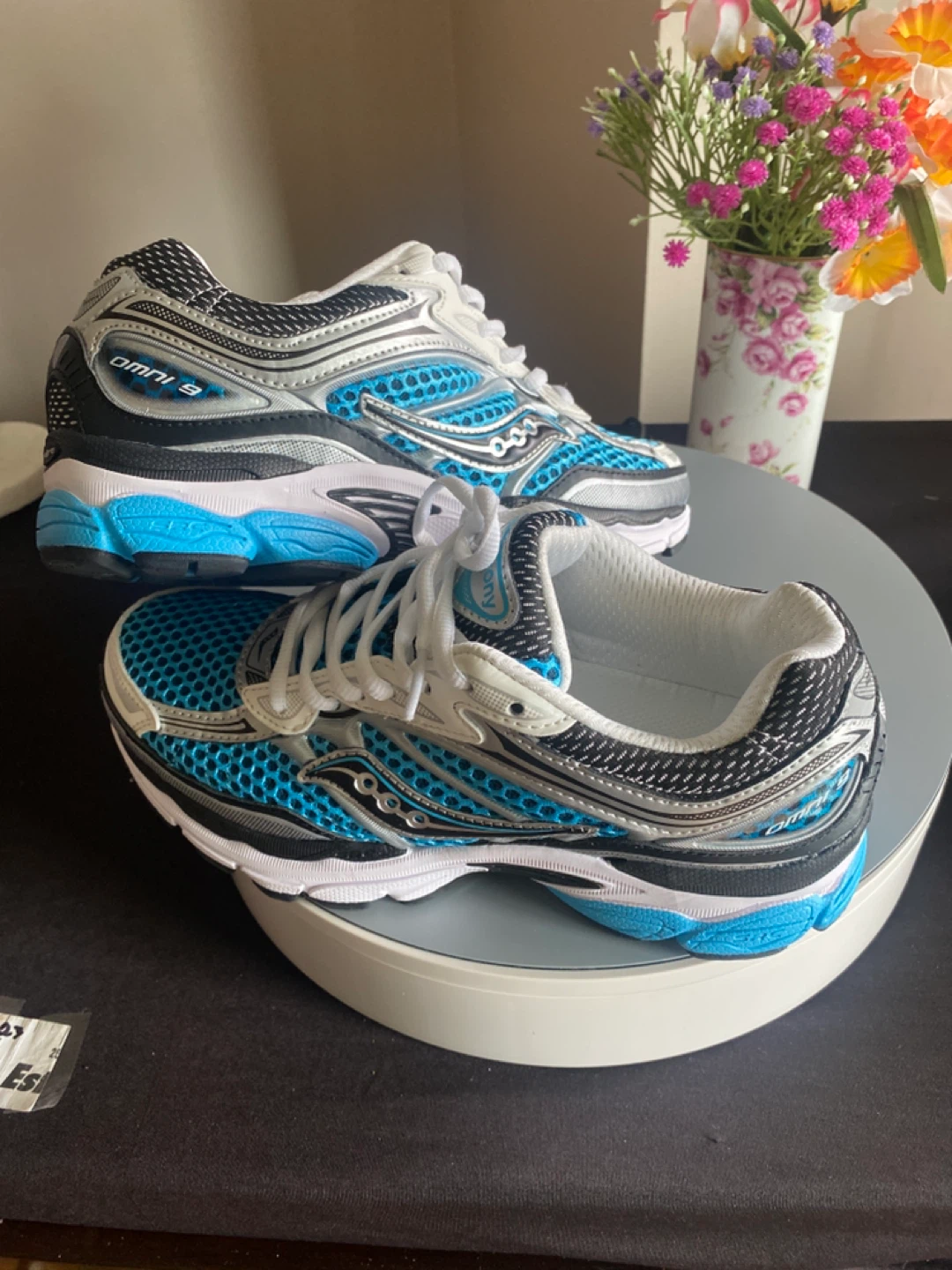 Saucony Omni 9 Pro/Grid Running Shoes - Blue/Silver - photo 2