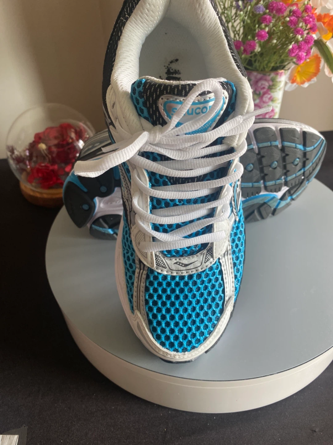 Saucony Omni 9 Pro/Grid Running Shoes - Blue/Silver