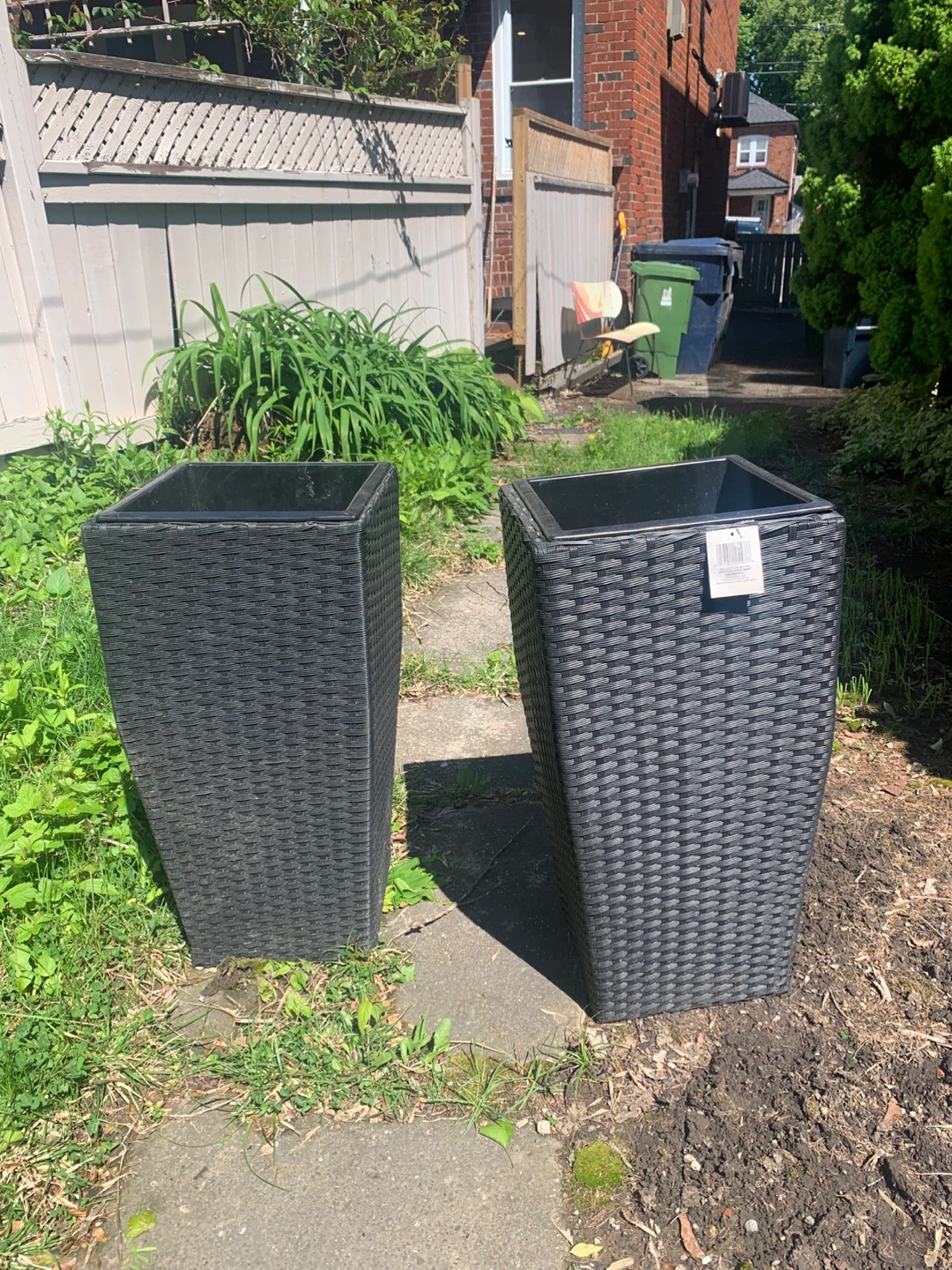 Black Tapered Square Planters (Set of 2) - photo 2
