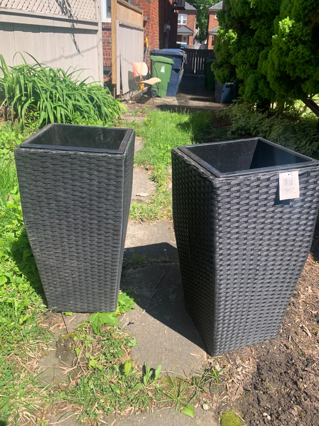 Black Tapered Square Planters (Set of 2)