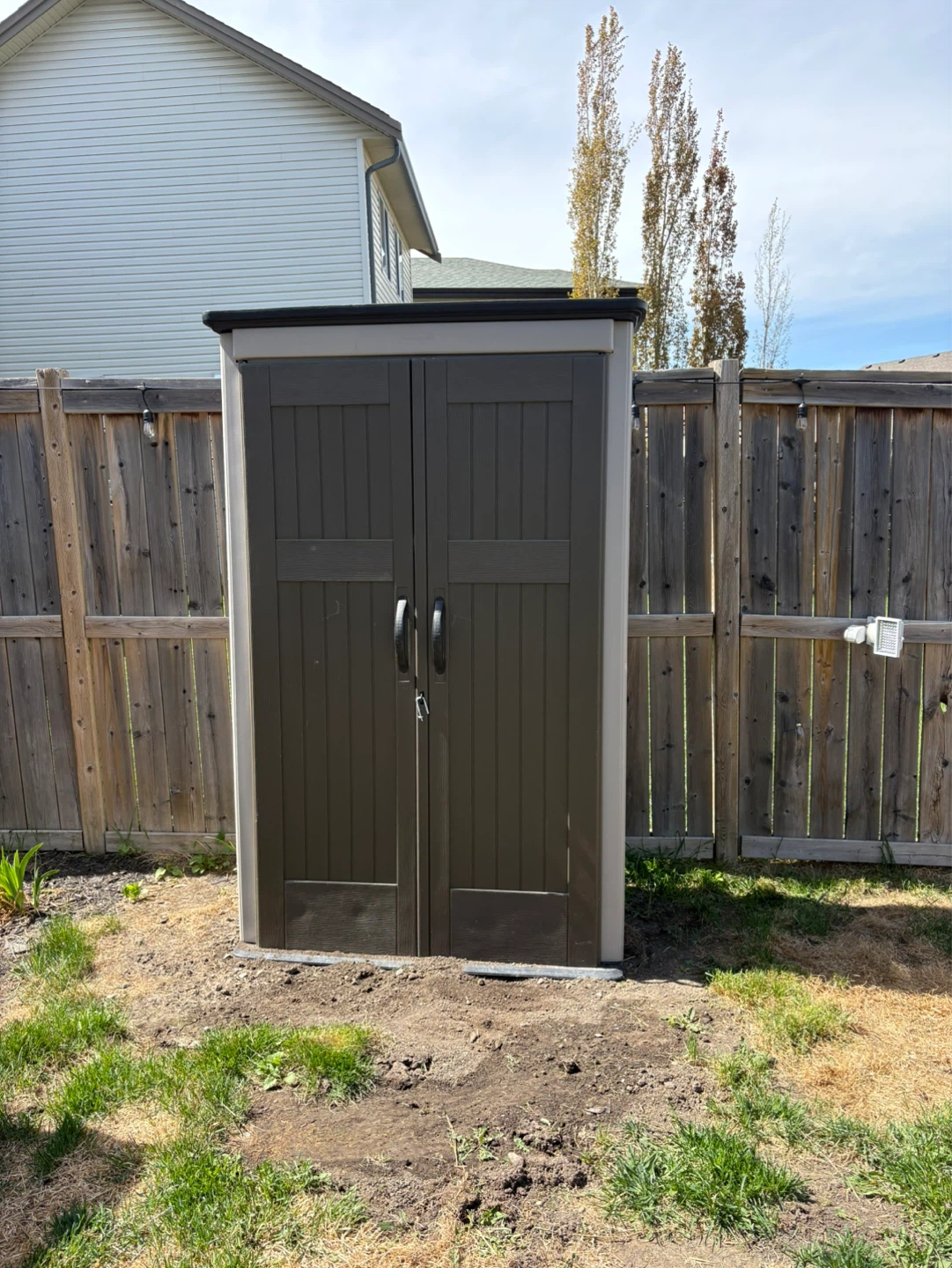 Dark Brown Plastic Storage Shed