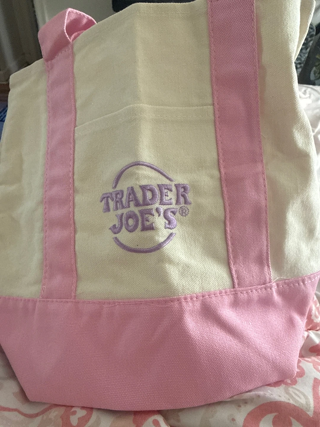Trader Joe's Mini Pastel Canvas Tote Bag