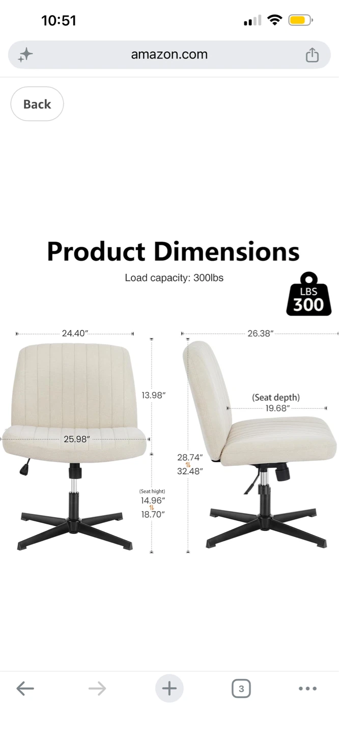 Cream Upholstered Swivel Office Chair - photo 2
