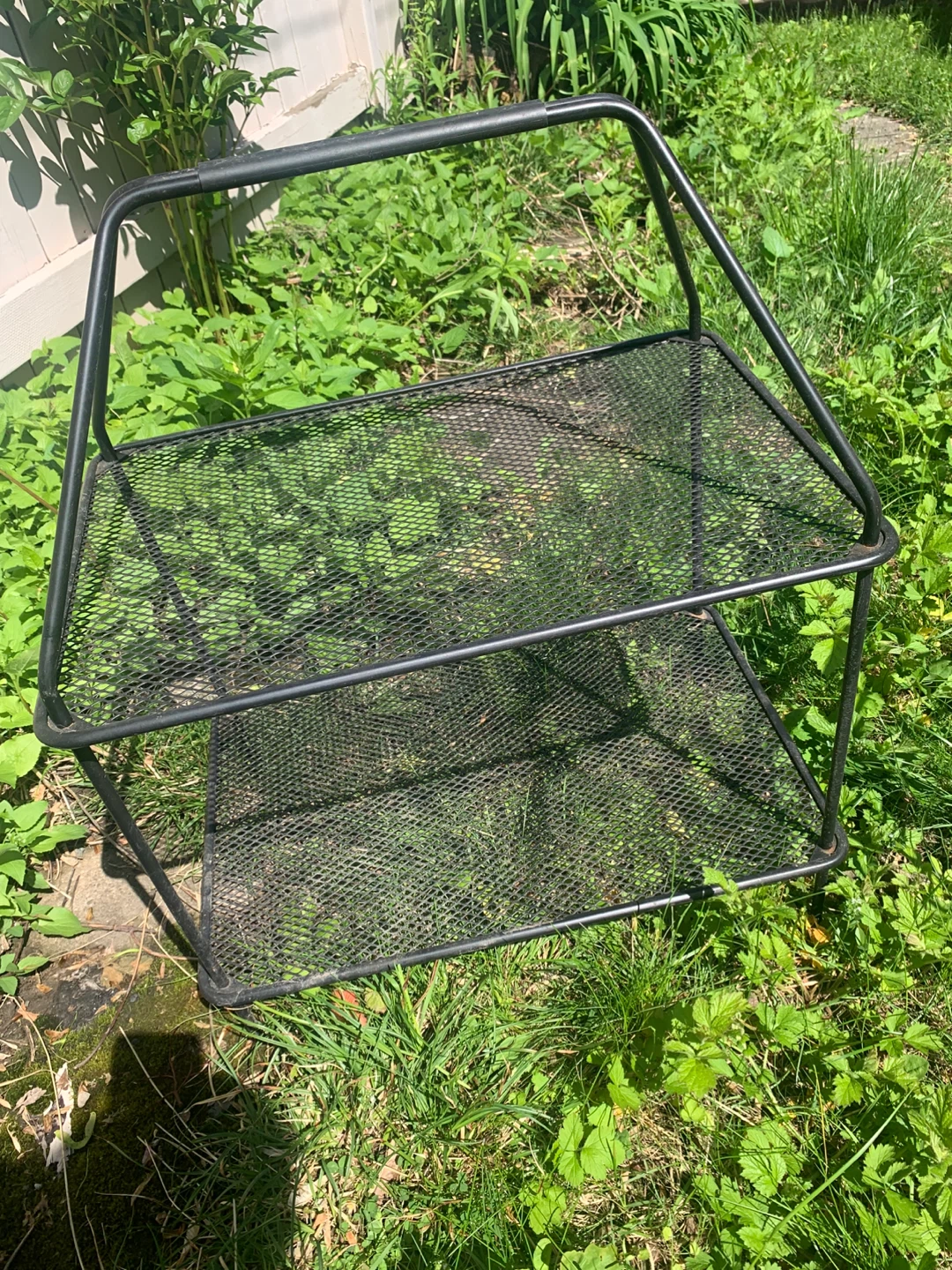 Black Metal 2-Tier Shelf Unit - photo 4