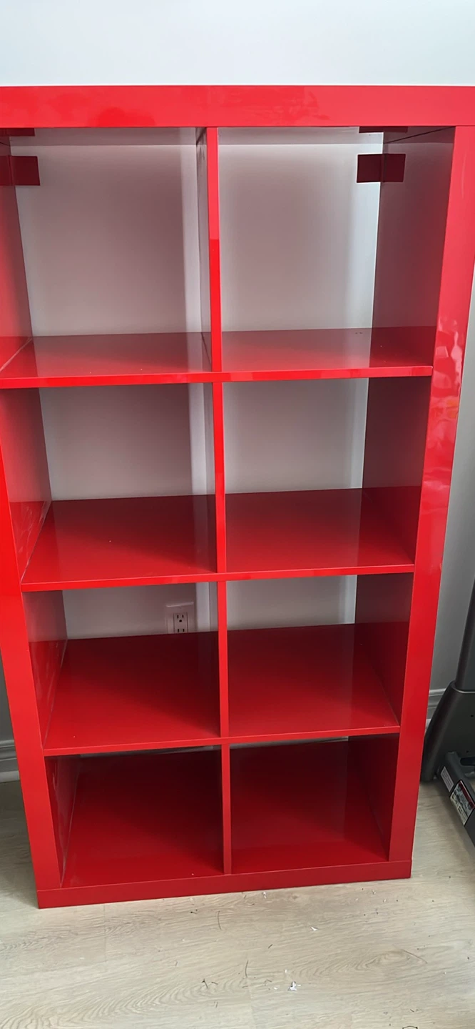 Red 8-Cube Storage Shelf