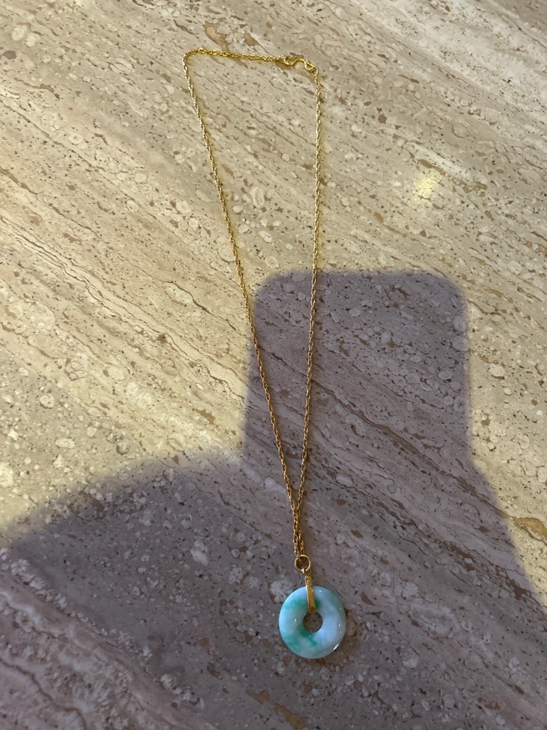 Jade Donut Pendant Necklace