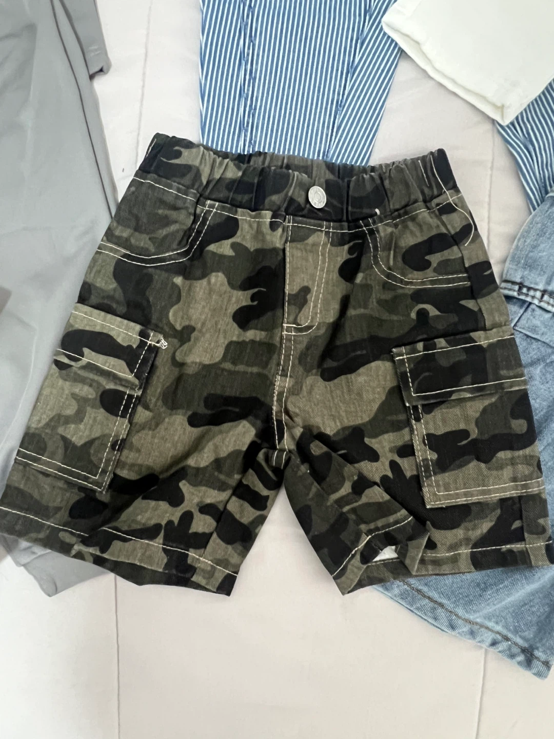 Kids Cargo Pants and T-shirt Set - Blue Denim - photo 3
