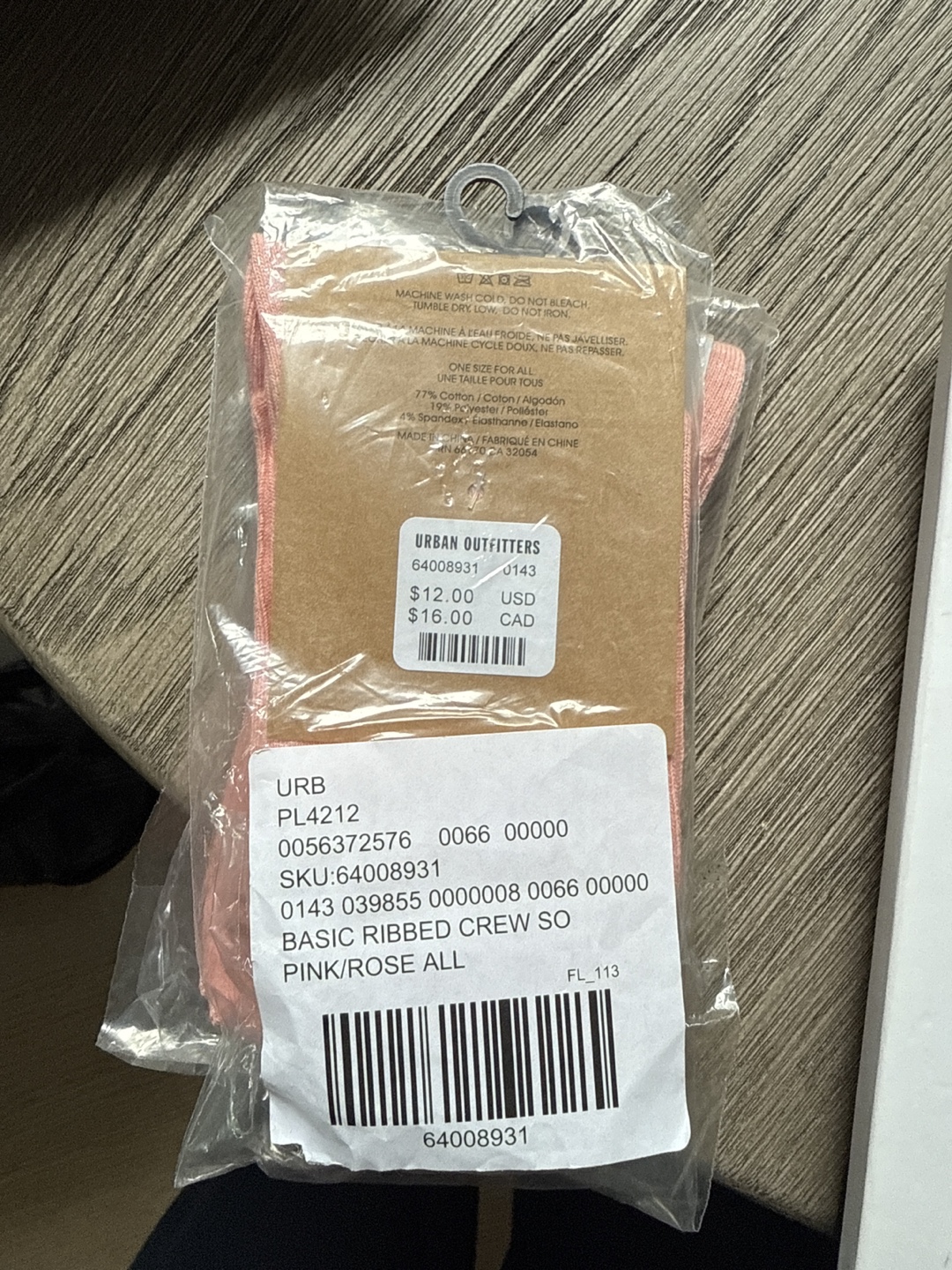 Urban Outfitters Pink Ribbed Crew Socks - photo 2