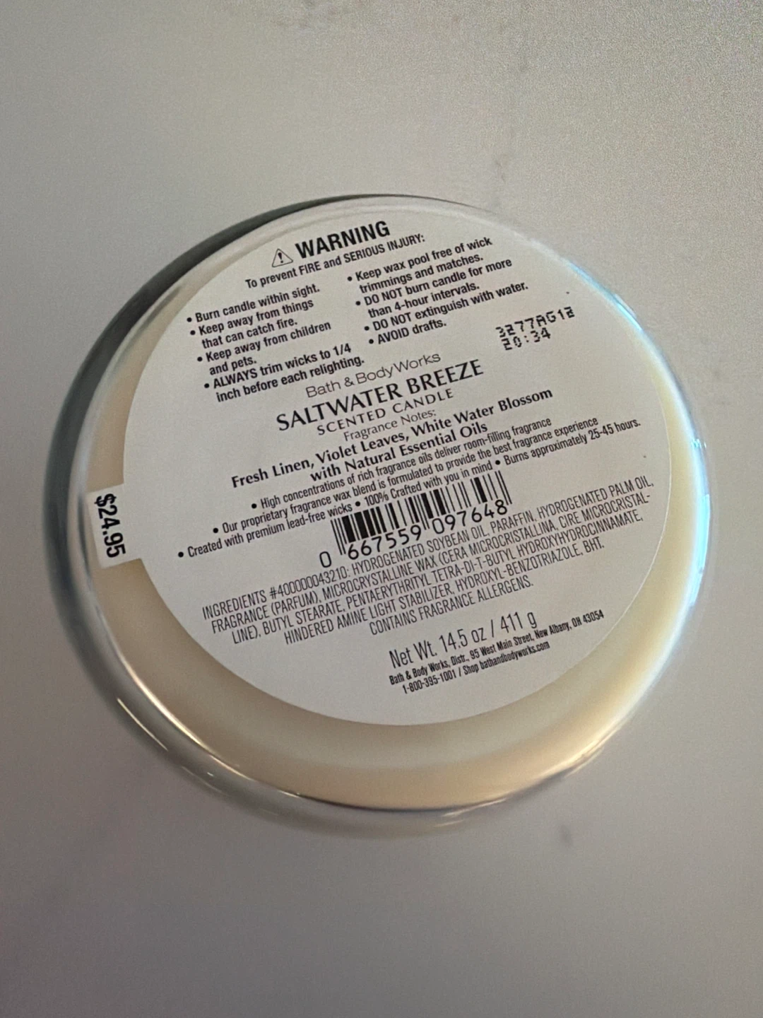 Bath & Body Works Saltwater Breeze Scented Candle - photo 3