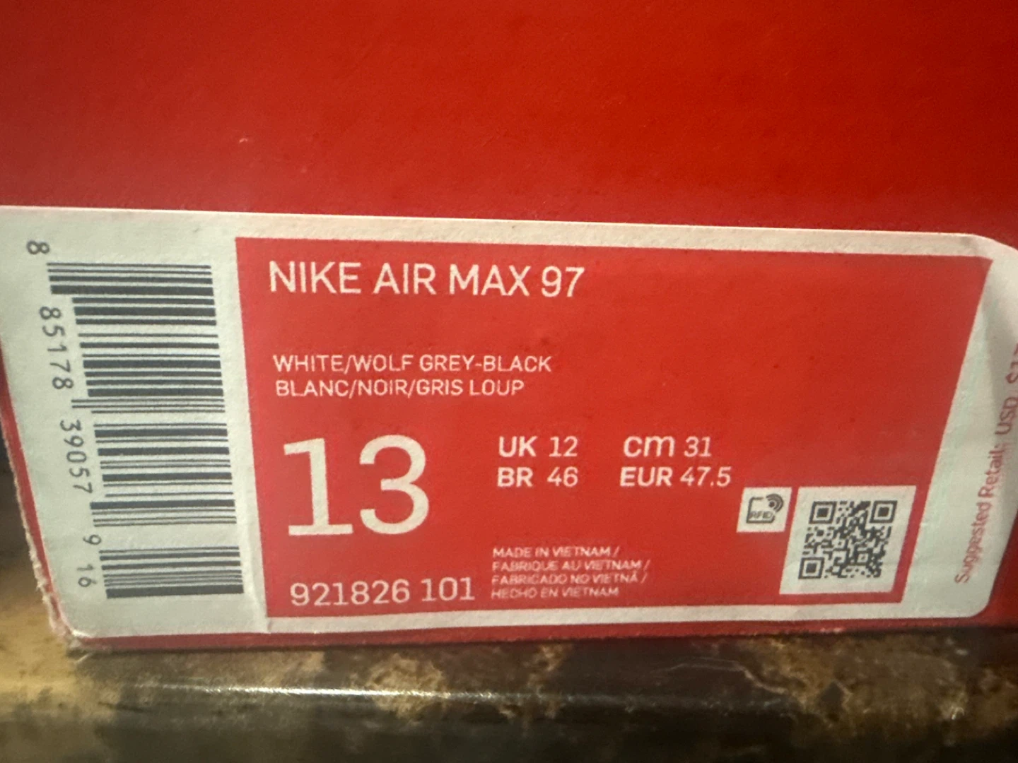 Nike Air Max 97 "Wolf Grey/Black" Men's Shoes Size 13 - photo 2