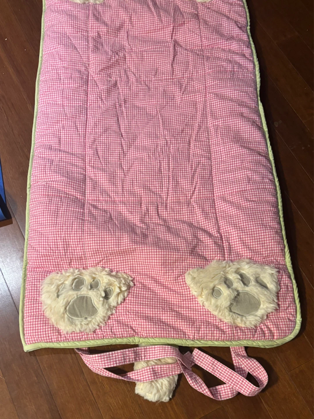 POTTERY BARN Children's Pink Gingham Dog Sleeping Bag - photo 2