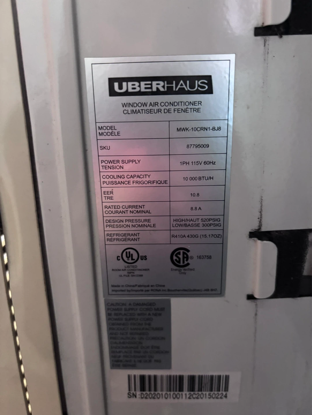 UberHaus Air Conditioner - photo 2