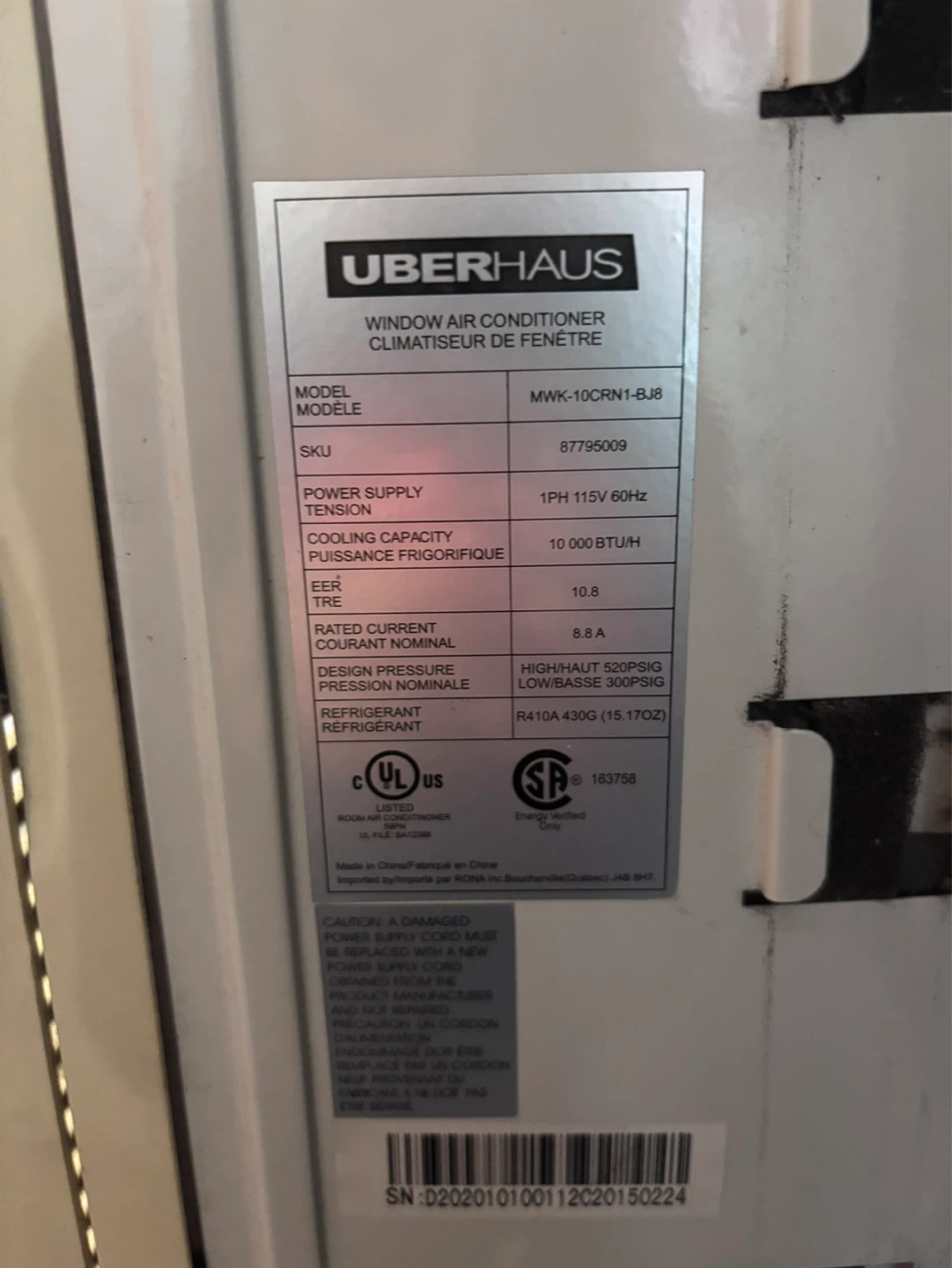 UberHaus Air Conditioner - photo 3