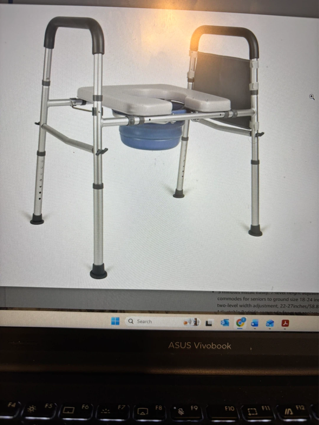 ElderEase 3-in-1 Commode Chair with Wide Seat