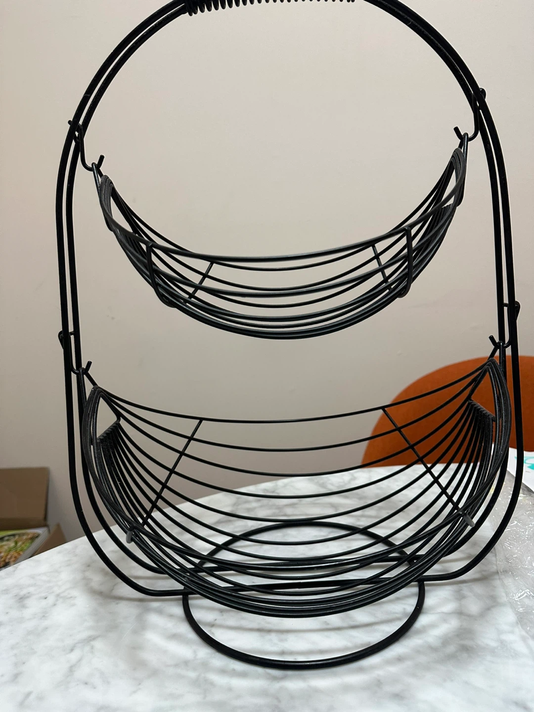 Black 2-Tier Wire Fruit Basket - photo 3