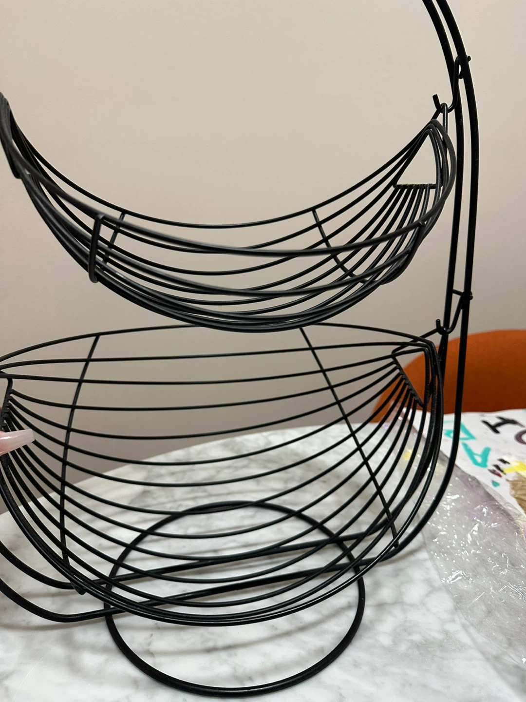Black 2-Tier Wire Fruit Basket - photo 2