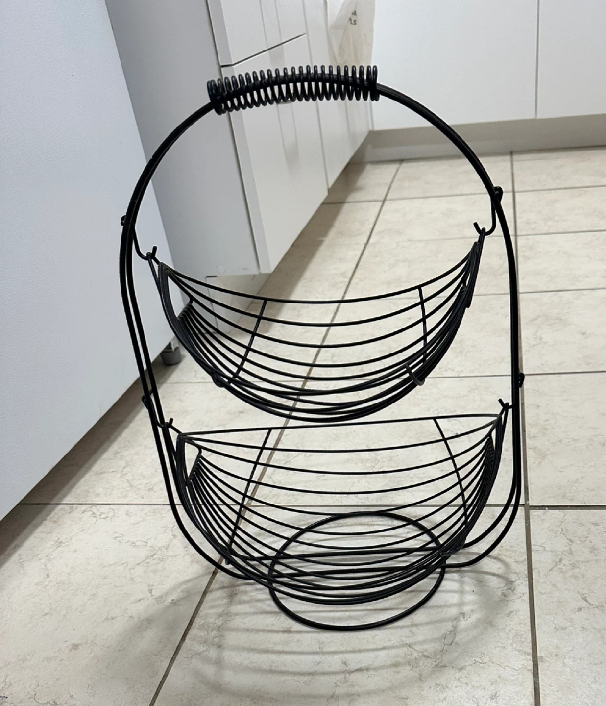 Black 2-Tier Wire Fruit Basket