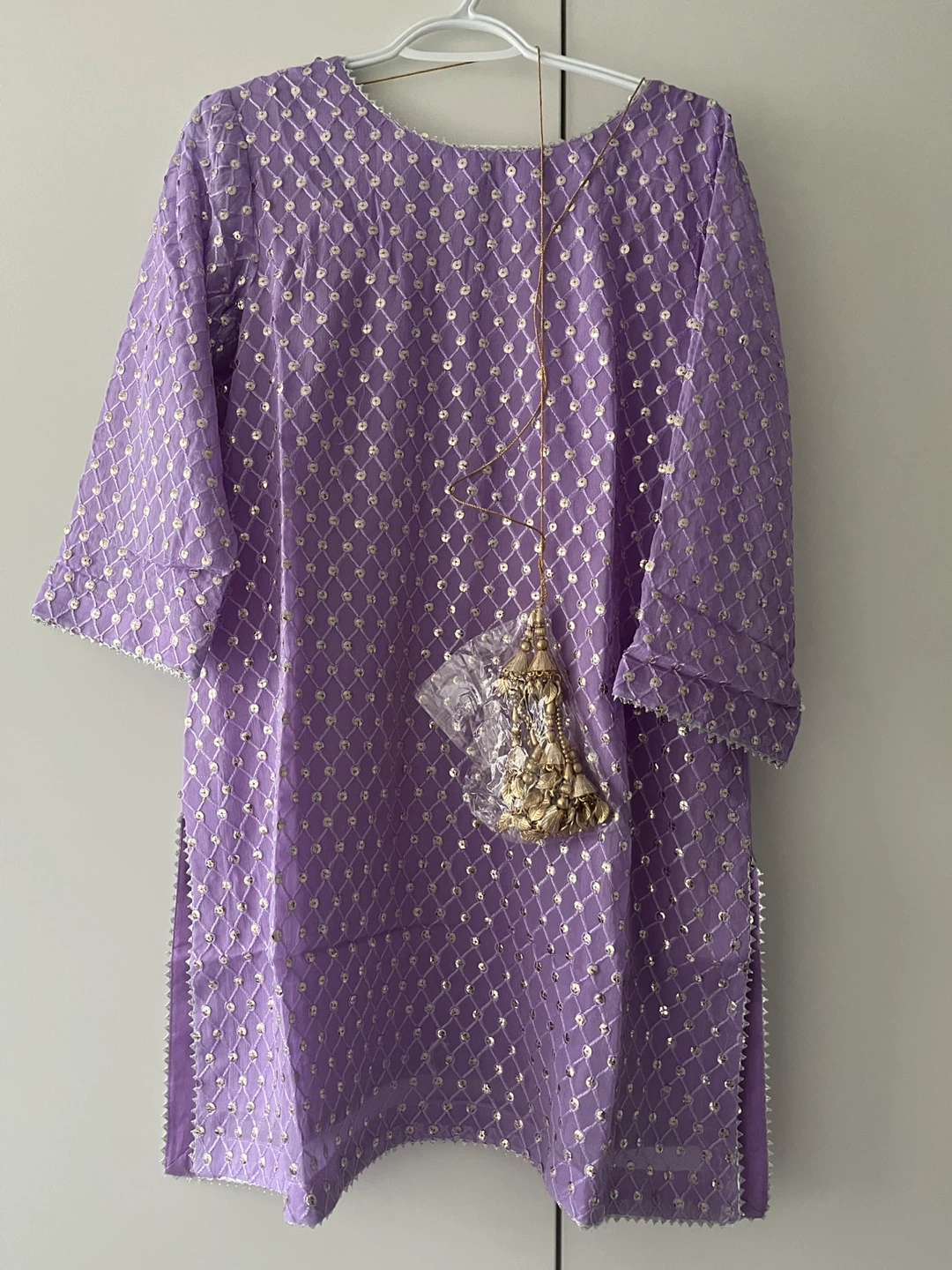 Brand New !!! Purple Embroidered Flared Sharara Suit